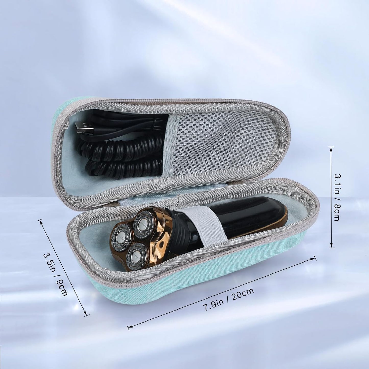 Travel Shaver Organizer - EVA Hard Protective Holder for Braun Series 3/5/6/7/8/9 Electric Shavers, Compact & Durable Design for Men’s Grooming Essentials, Fits All Accessories (Green)