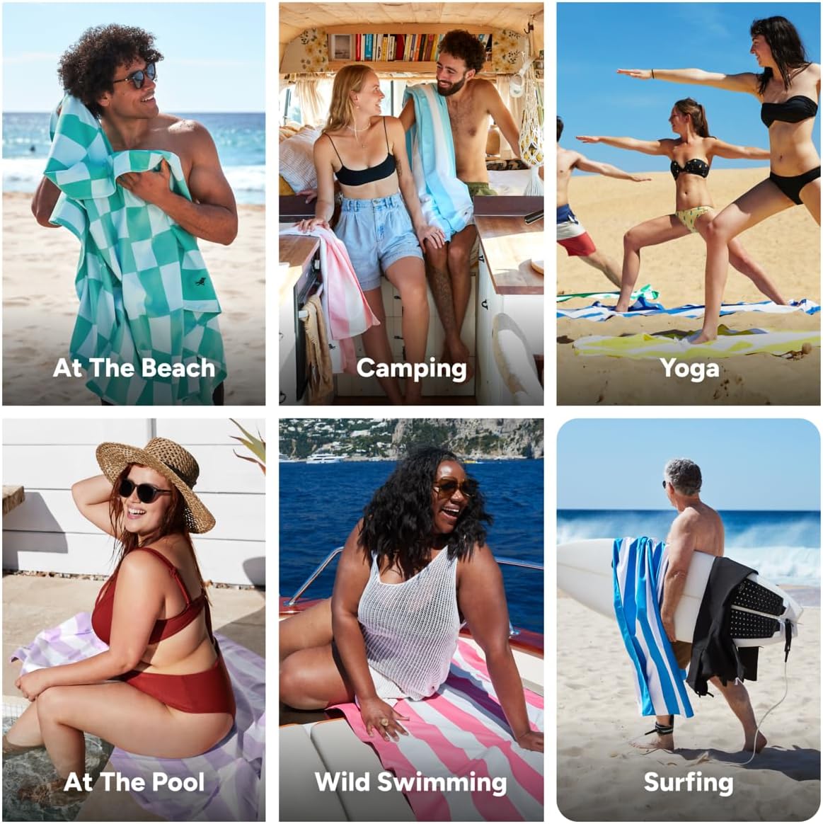 Dock & Bay Beach Towel - Quick Dry, Sand Free - Compact, Lightweight - 100% Recycled - Includes Bag - Check Mate - Extra Large (200x90cm, 78x35)