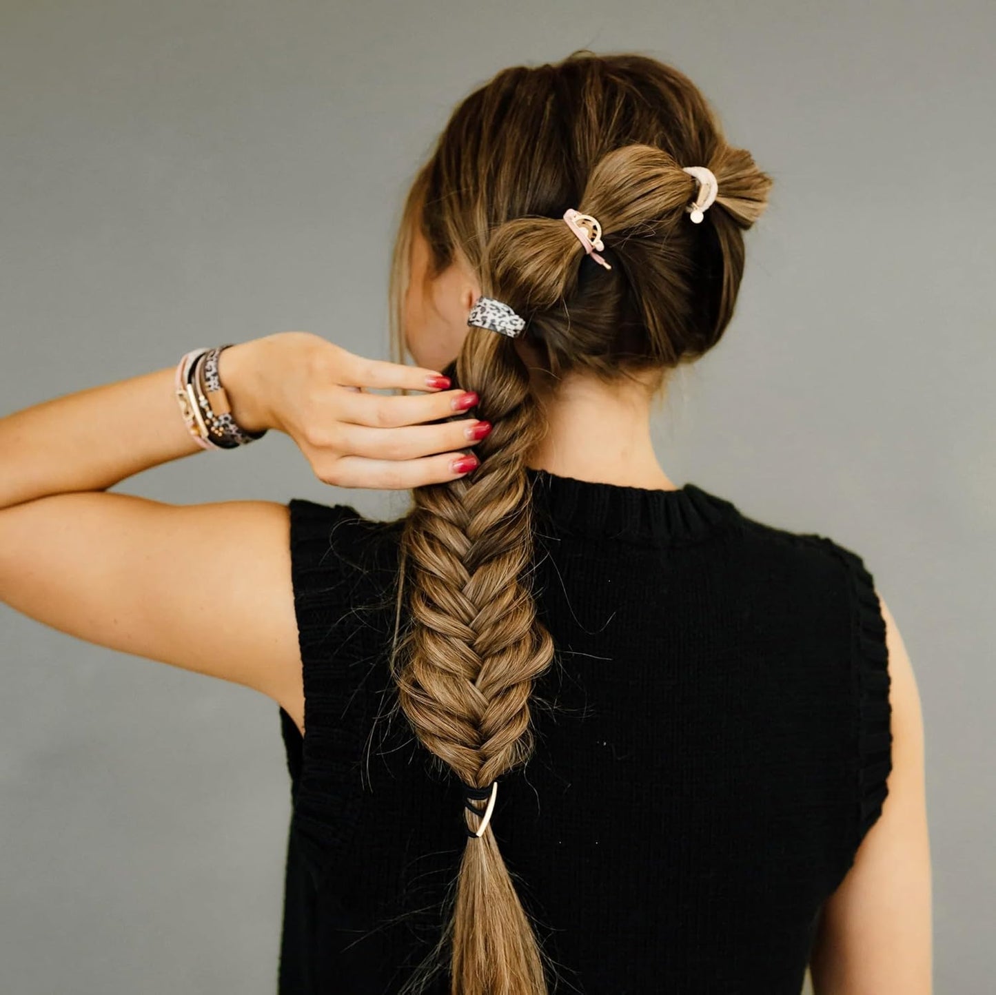 K'lani Wild Bracelets for Women – Elastic Bracelets and Boho Hair Ties – Cute Hair Ties for Women and Hair Tie Accessories – Stylish Bracelets Boho Style for Hair and Wrist – Set of 5 (Medium)