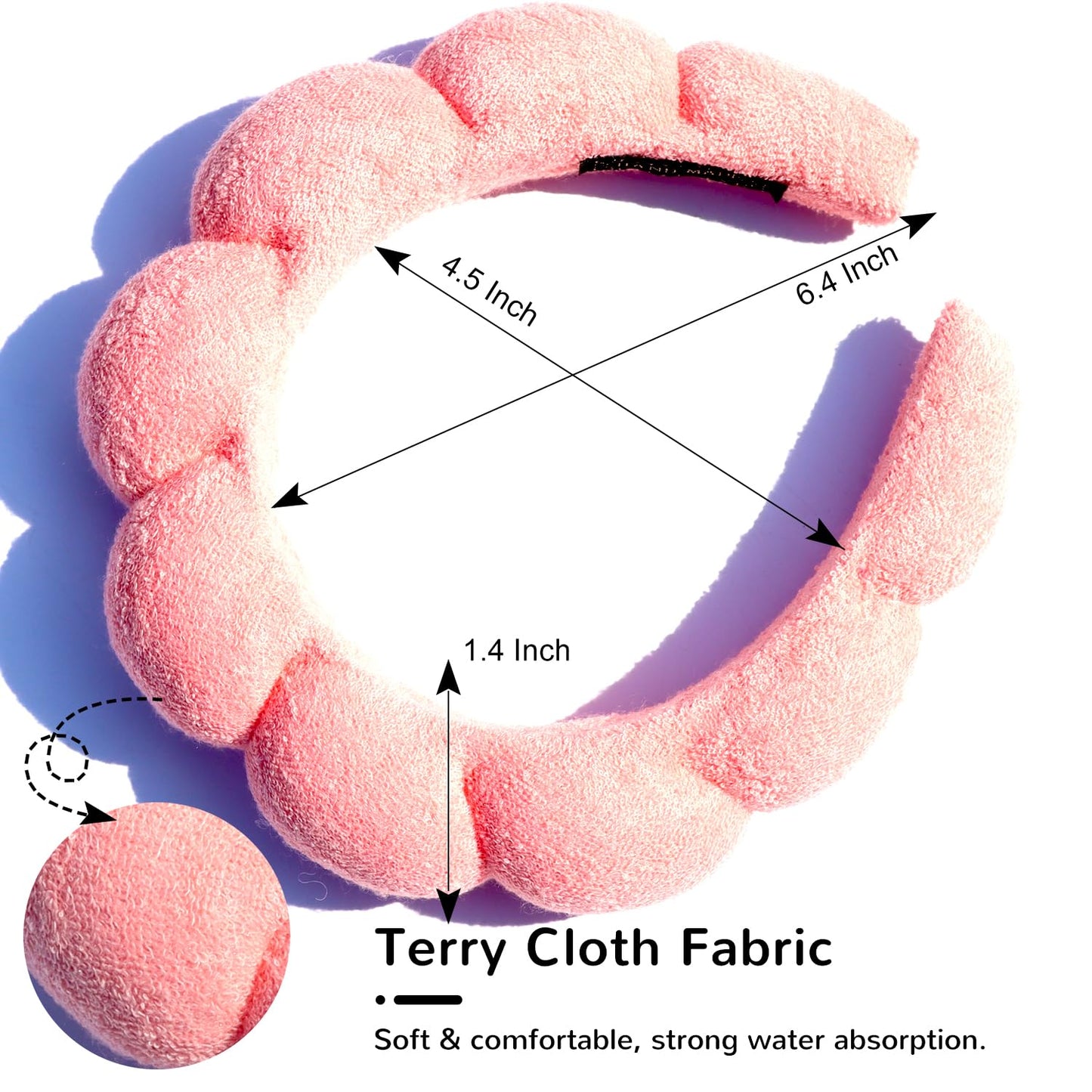 Spa Headbands for Washing Face or Facial, Makeup Headband, Skincare Headbands, Terry Cloth Headband Face Wash Puffy Headband, Mask, Skin Treatment