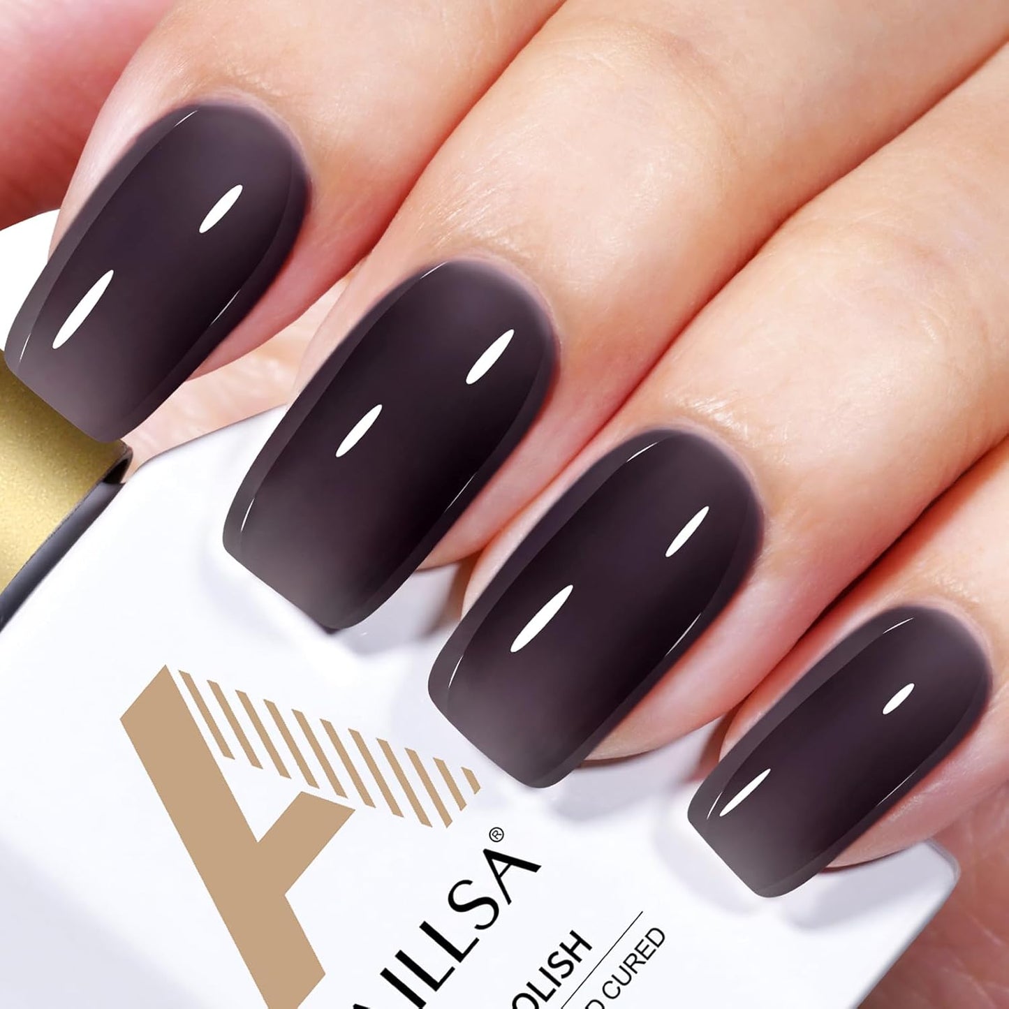 AILLSA Jelly Gel Nail Polish - Sheer Black Gel Polish Translucent Nails Gels Soak Off U V Gel Polishs Neutral Gel Polish for Nail Art Manicure DIY at Home 0.51 Fl Oz /GB48