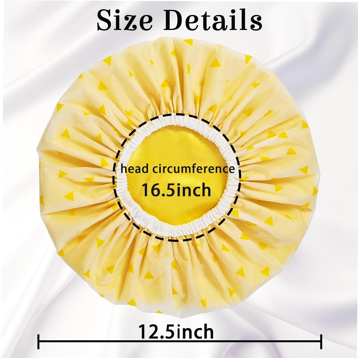 Shower Cap for Women, Shower Caps Reusable Waterproof, Large Plastic Satin Lined Shower Cap for Braids Long Hair