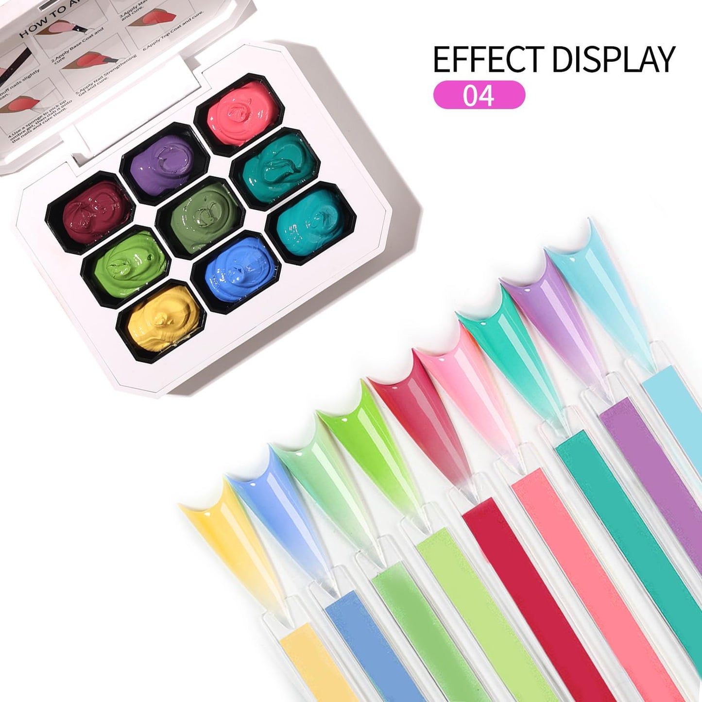 9 Colors Set Ombre Gel Nail Polish,Gradient Painting Gel for Nails with 100Pcs Nail Sponges for 3D Nail Art in Salon or Home Use(omber-04)