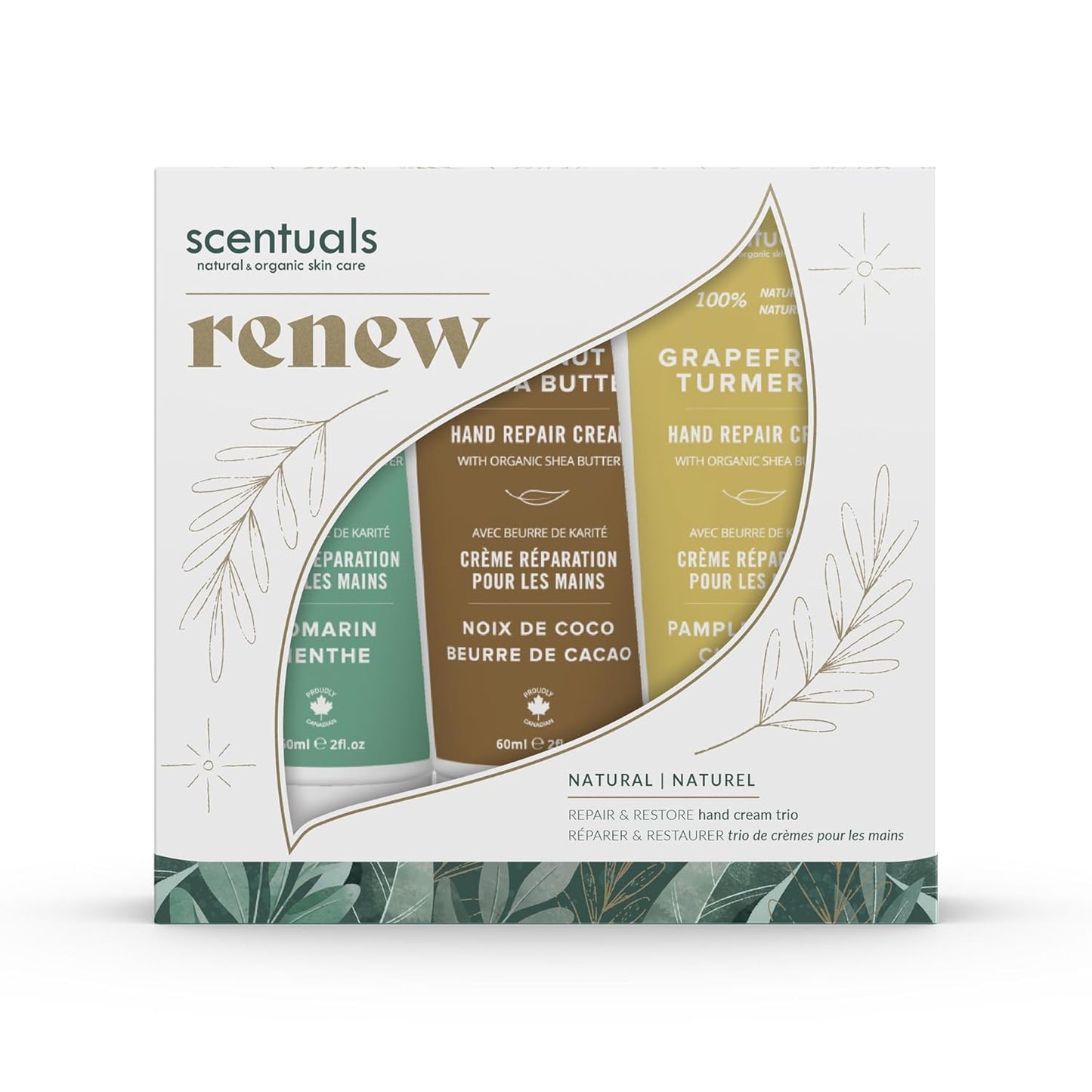 Hand Cream Set of 3, with Shea Butter, Cocoa Butter, Argan & Almond oil, Moisturizing Dry Hands, (Grapefruit Turmeric + Rosemary Mint + Coconut Cocoa Butter) 60 ml (2 fl.oz.) x 3