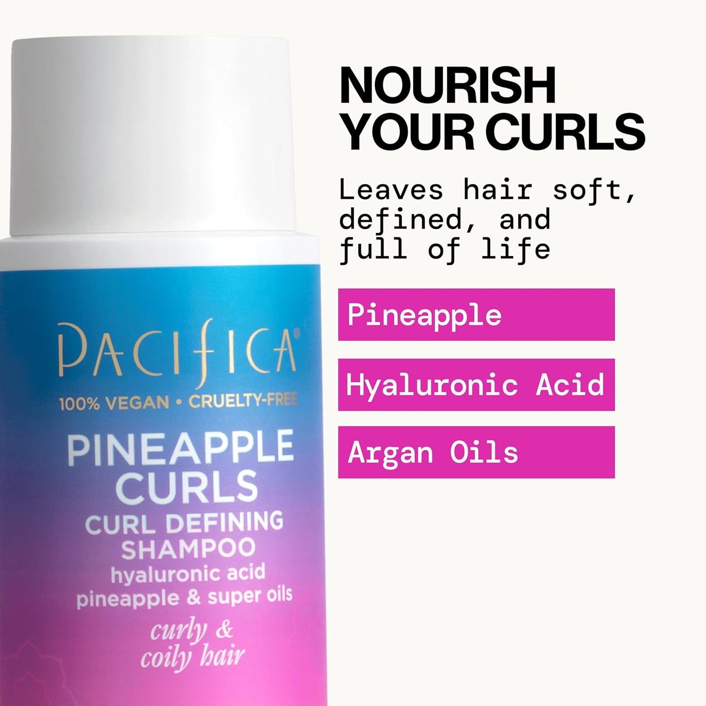 Pacifica Pineapple Curls Shampoo & Conditioner Set – Curl Defining Hair Care for Curly & Coily Hair, Enhances Bounce & Reduces Frizz Sulfate Free Clean Beauty Vegan & Cruelty-Free Dermatologist Tested
