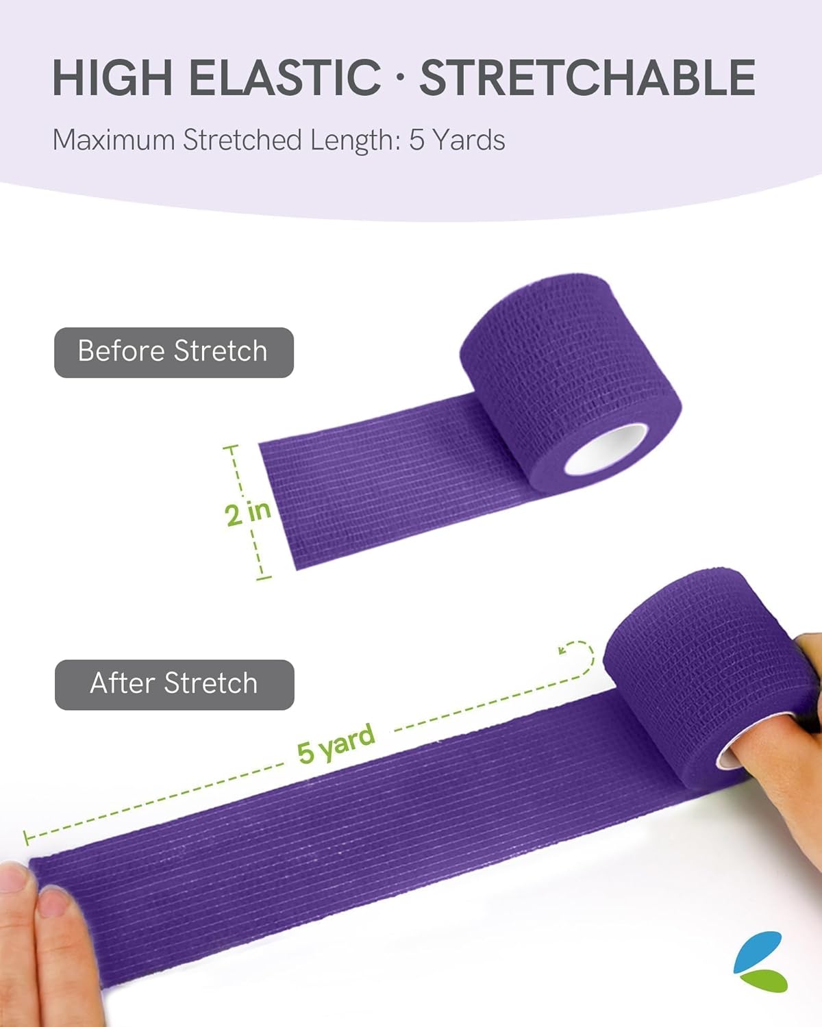 FriCARE Self Adhesive Bandage Wrap, Medical Tape in First Aid Kit, Cohesive Bandages for Wounds Sport Vet, FSA/HSA Eligible, 2 Inches X 5 Yards 6 Rolls, Irish Purple