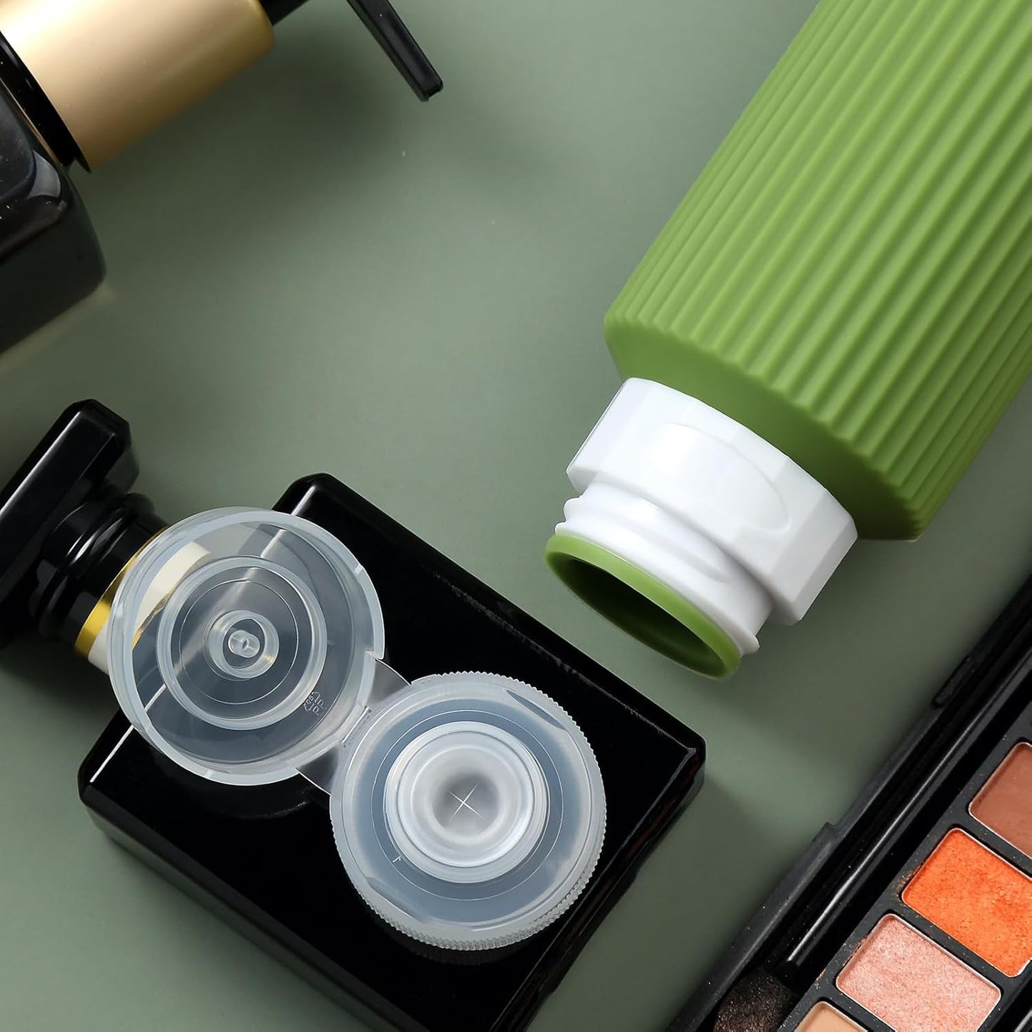 Travel Bottles for Toiletries, Large 6oz Travel Size Containers, BPA Free Leak Proof Tubs Refillable Liquid Accessories with Toiletry Bag for Cometic Shampoo and Lotion Soap (4 Pack)