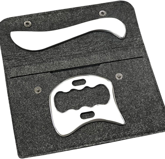Stainless Steel Gua Sha Scraping Massage Tool-Muscle Scraper - Soft Tissue Mobilization,Physical Therapy for Back, Legs, Arms (2 PCS)