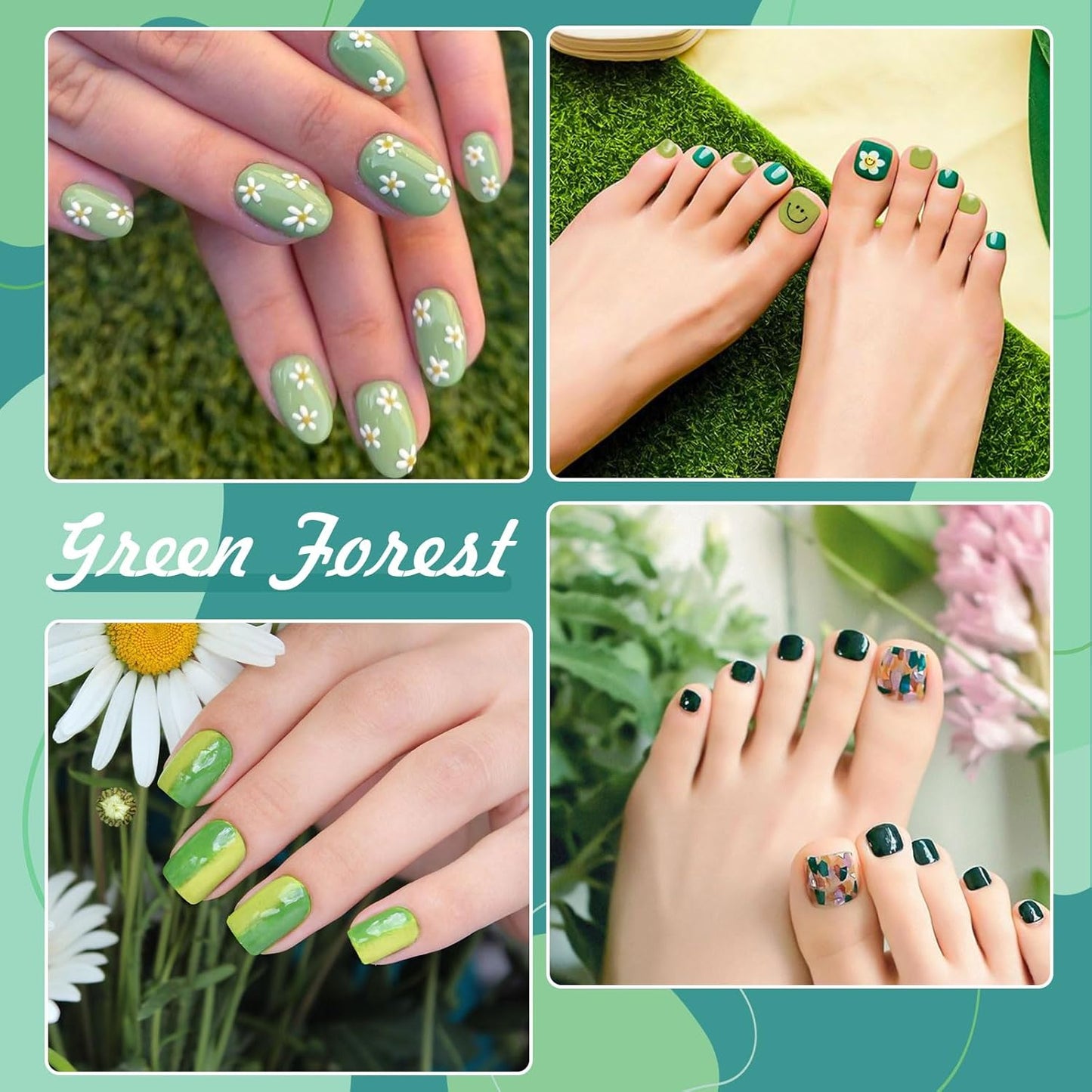 Solid Gel Nail Polish Set, 9 Colors Green Blue Solid Cream Gel Polish Palette with Brush, Solid Ombre Nail Polish for Women DIY Manicure Art