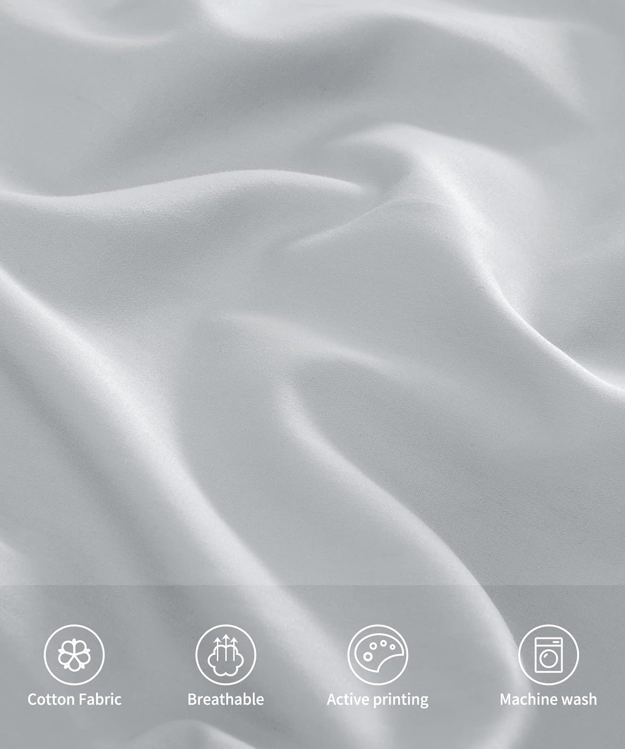 Warmstar Cotton Pillow Cases Queen Size Set of 2, 600 Thread Count Pillowcases 20x30 Inches, Soft Long Staple Cotton Pillowcases Breathable with Envelope Closure,Grey