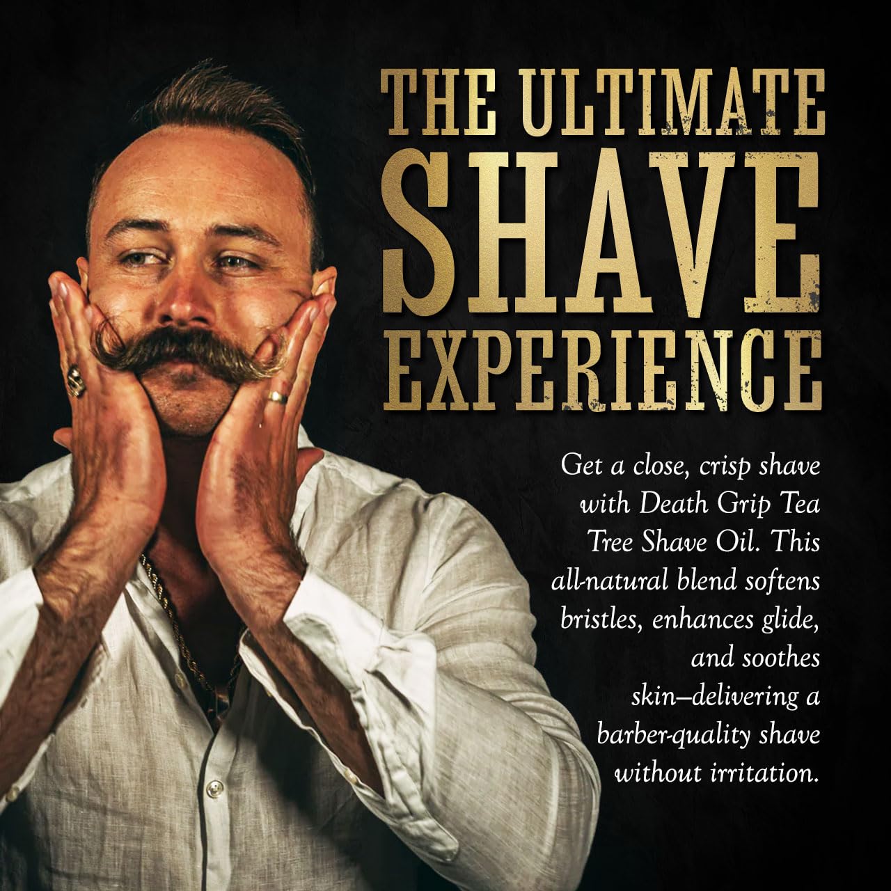 Shave Oil Tea Tree Pre-shave Soften Bristles | For All Natural Razor Glide | Preshave During & AfterShave To Soothe & Soften Skin & Facial Hair by Death Grip | 3oz Bottle | Made In The USA