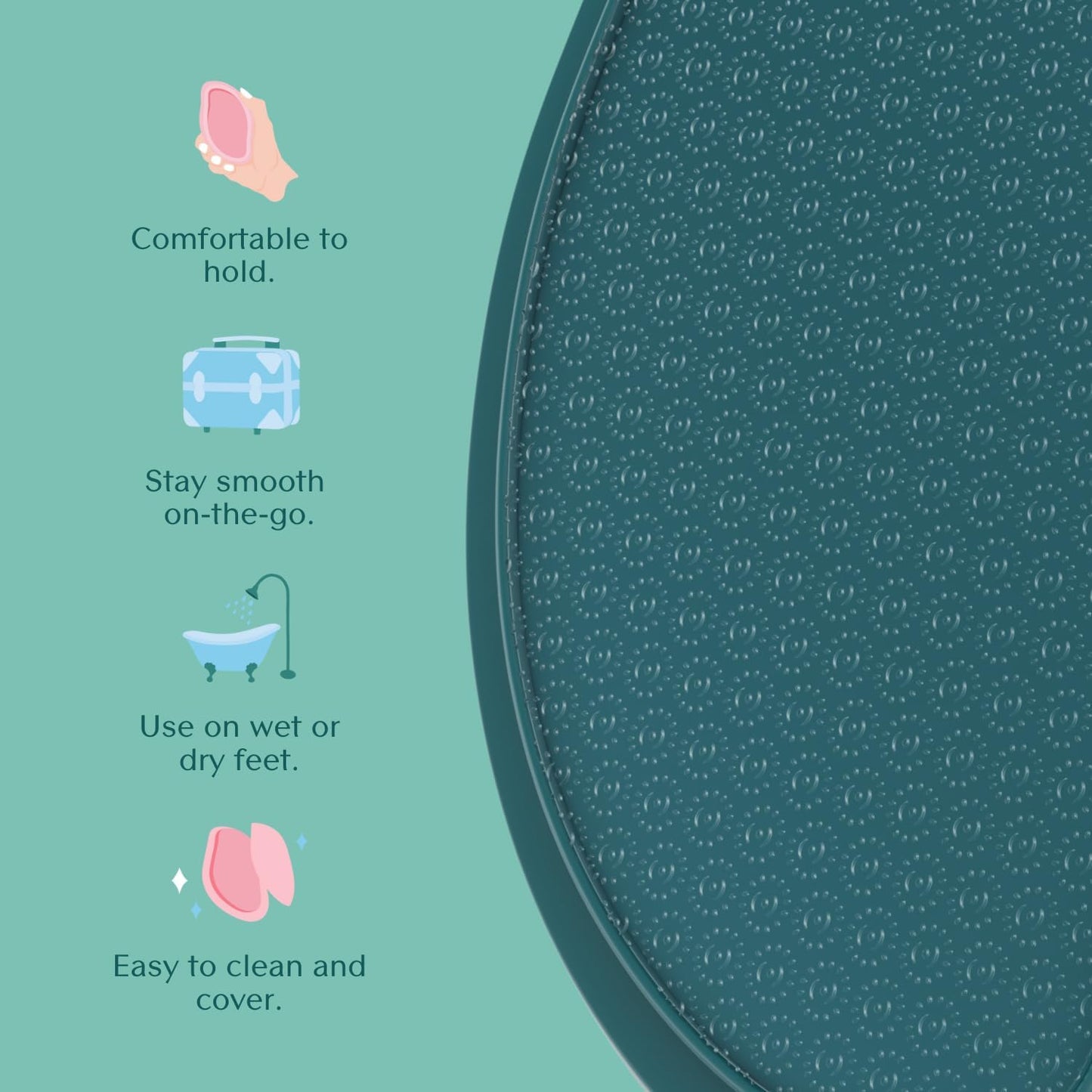 Bare August Glass Foot File Callus Remover for Feet | Heel Scraper & Foot Scrubber in Shower for Dead, Dry & Spilt Skin | Pedicure Foot Buffer & Foot Callus Remover Tool for Soft & Smooth Feet (Teal)