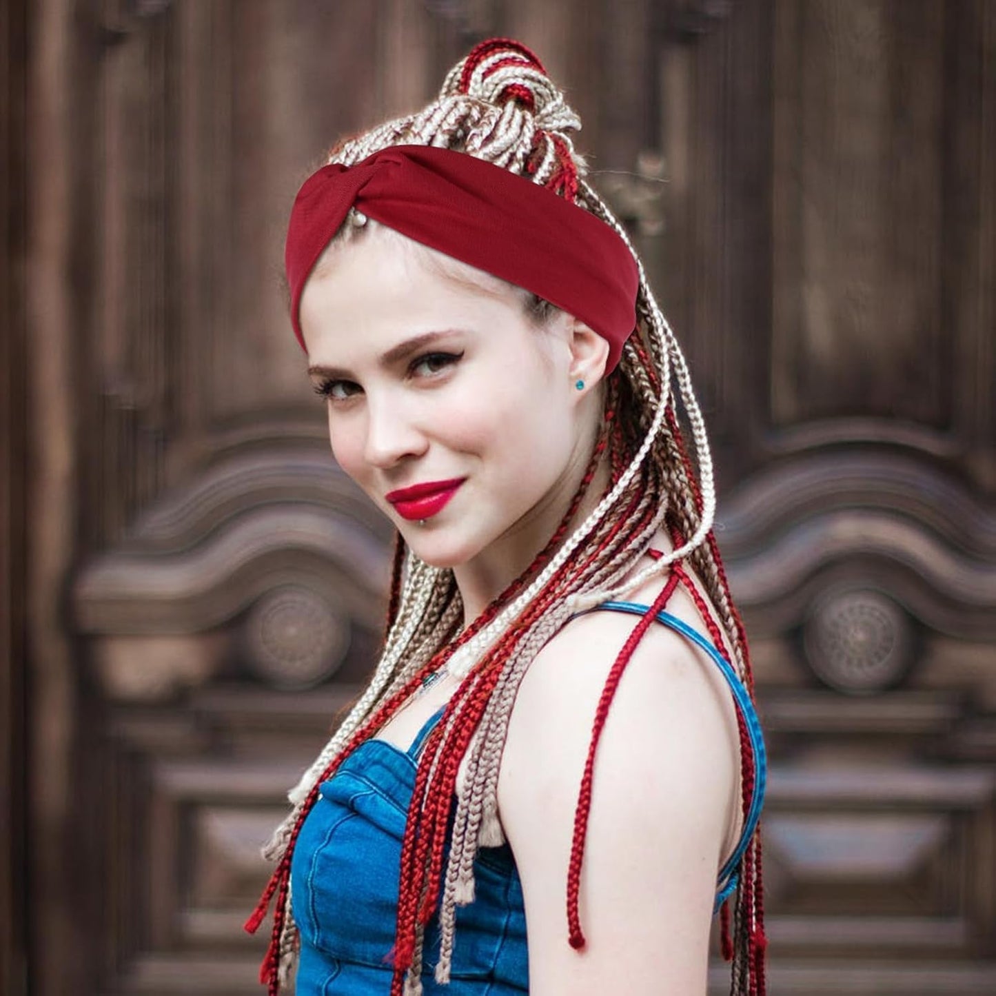 12-Pack Wide Stretch Headbands for Women - Non-Slip Extra Wide Turban Hair Bands for Workout, African Style, Sports & Daily Use (Breathable, All-Day Comfort) Color1 (Color2)