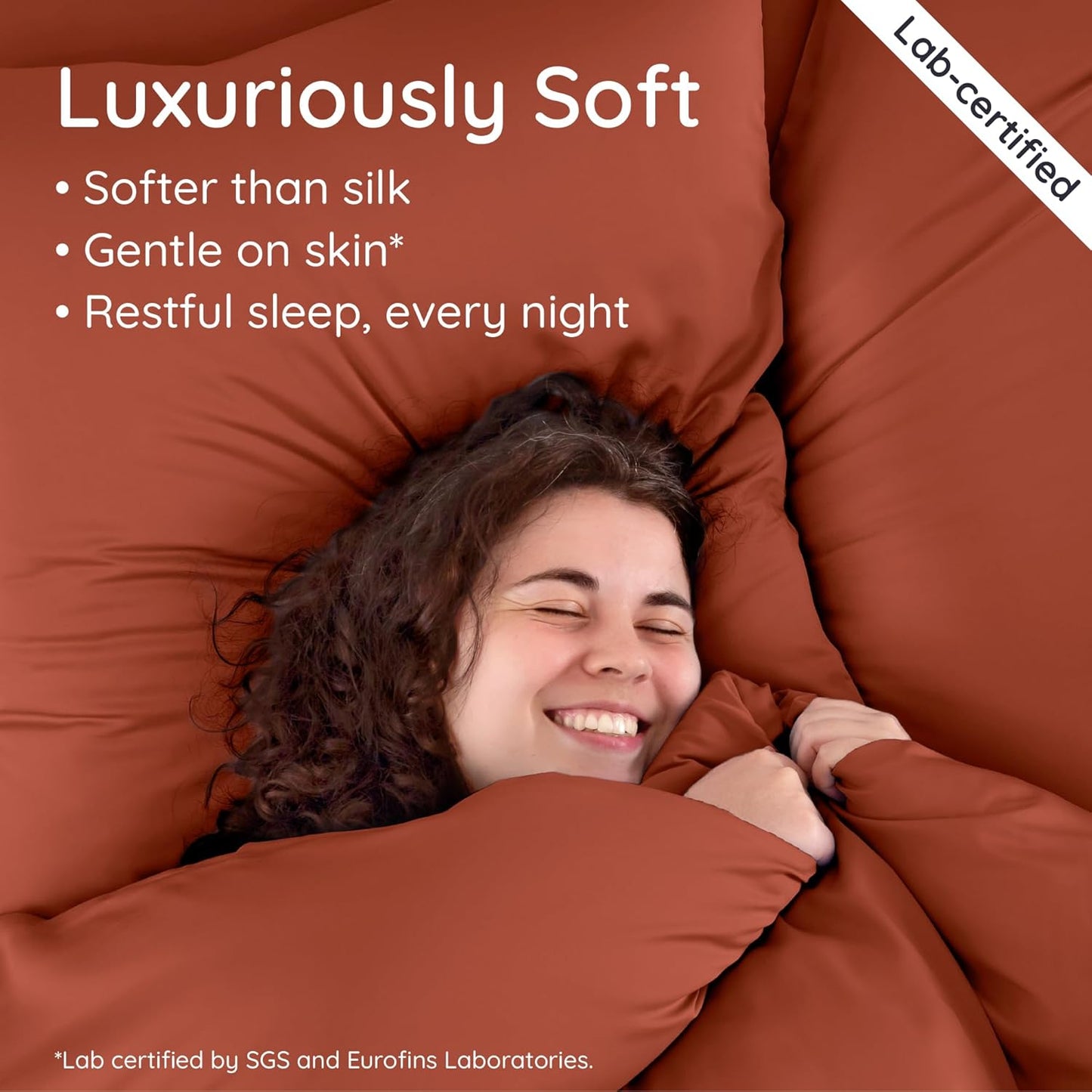 Bambaw 100% Viscose Derived from Bamboo Pillowcases Standard Size – Set of 2 Cooling Pillow Cases Standard Size, Breathable & Soft Pillow Case with Envelope Closure, Anti Acne Pillowcase (Terracotta)