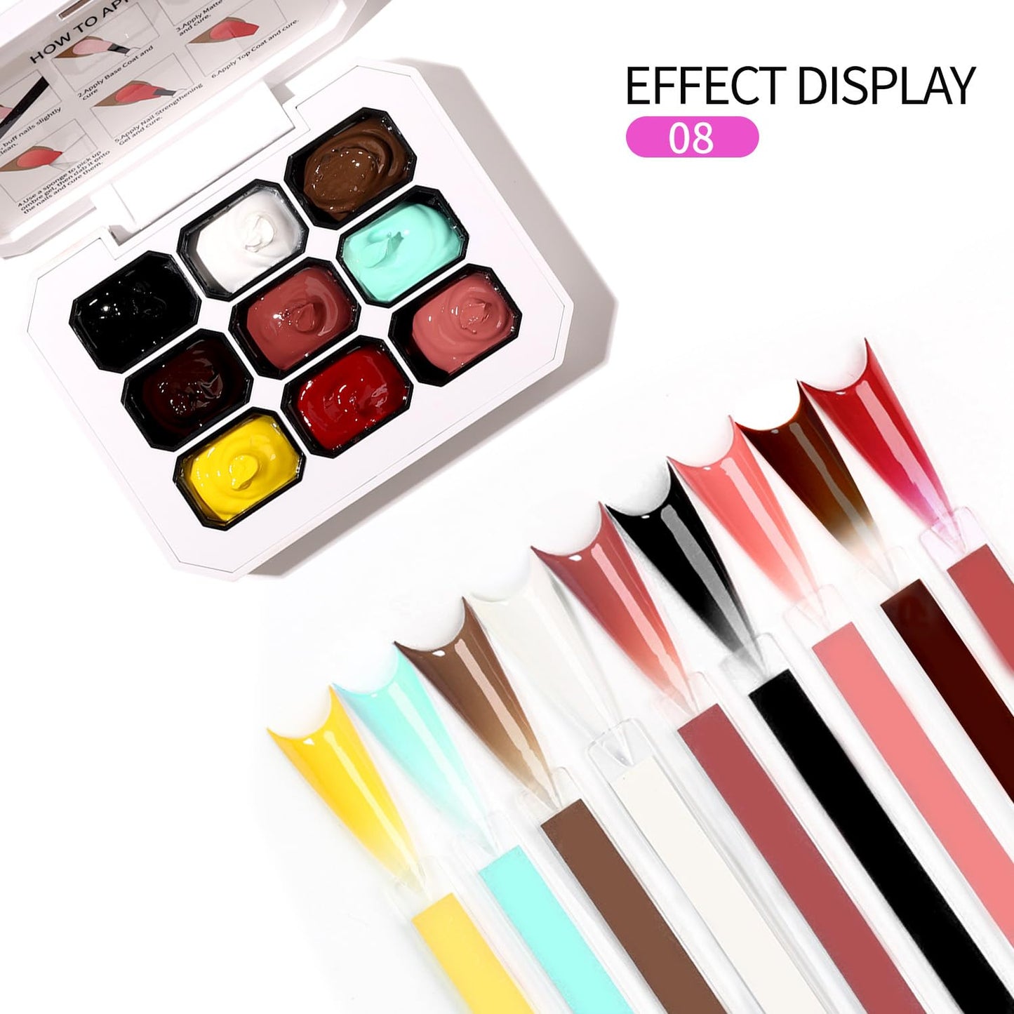 Ombre Gel Nail Polish Nail Sponges for Ombre 9 Series Colorful Blush Effect Gradient Painting Gel for Ombre Nails Multistyle French Manicure Nail Art DIY Home (A13, 1)