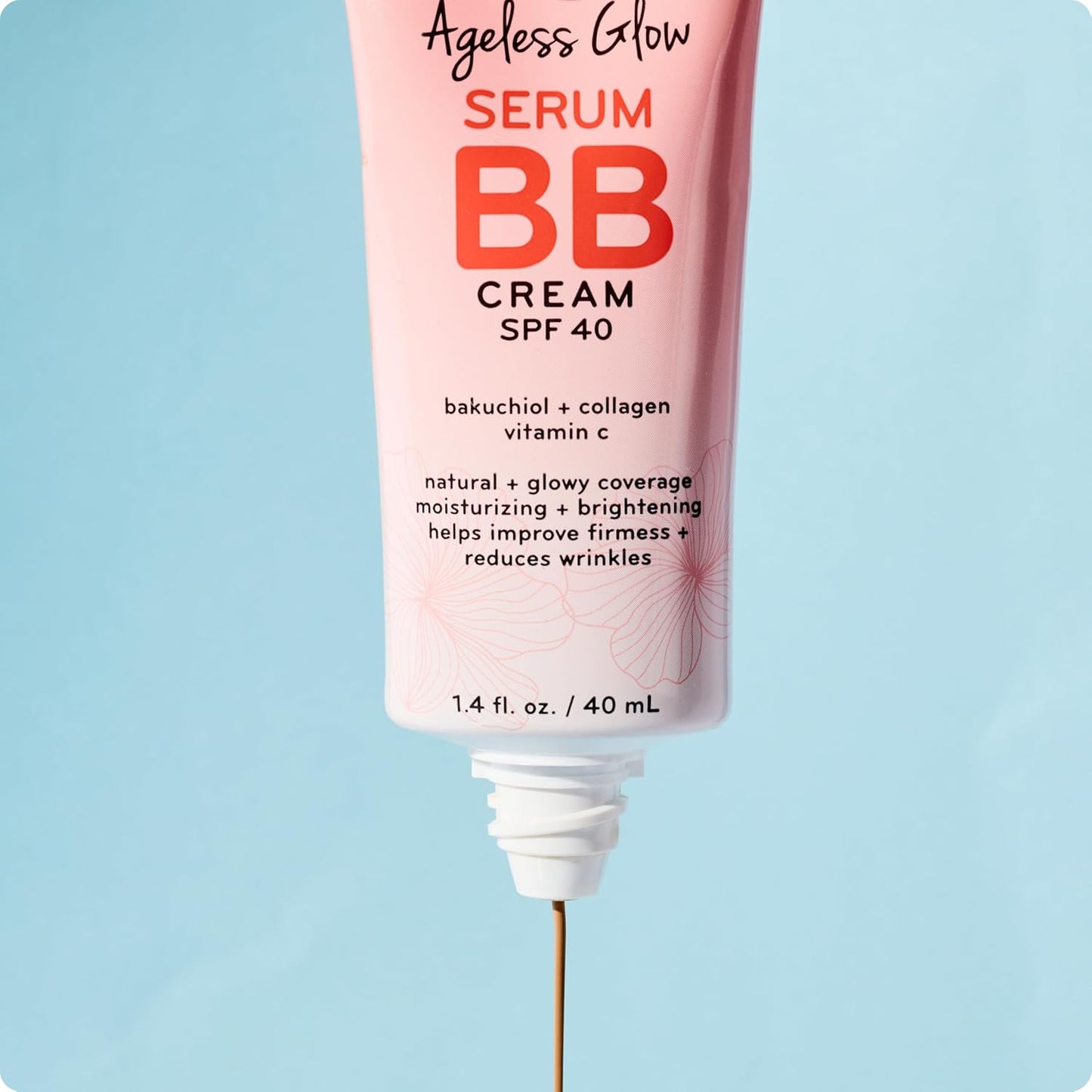 pūrlisse Ageless Glow Serum BB Cream SPF 40 - Glow BB Cream with SPF Enriched with Bakuchiol & Vitamin C to Help Improve Firmness & Reduce Wrinkles for Dewy Skin - Medium (1.4 oz)