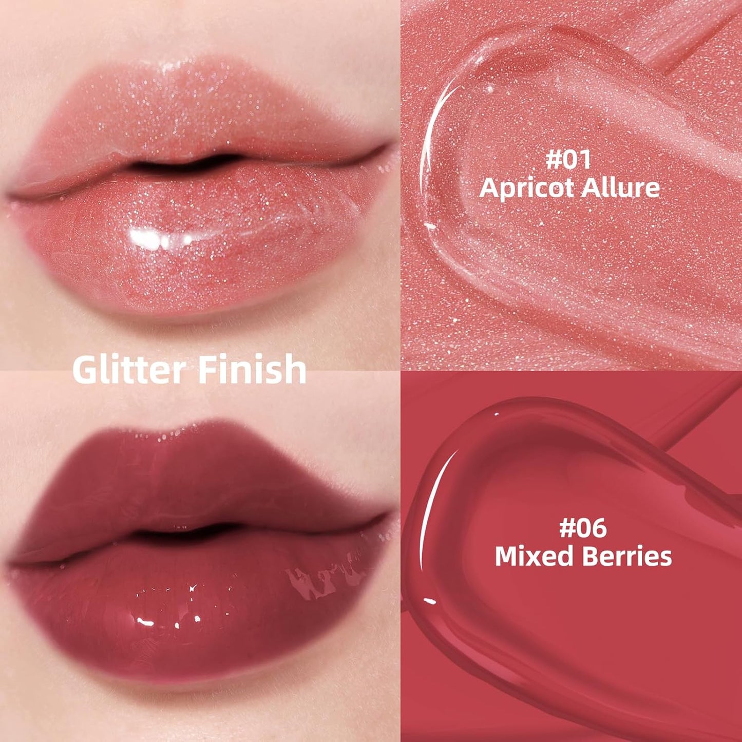 KIMUSE Lip Plumper, 2PCS Moisturizing All-in-one Lip Plumping, Gloss, Balm, Non Sticky Lip Plumper Solid Lipstick Click Lip Balm, Buildable, Vegan & Cruelty-Free