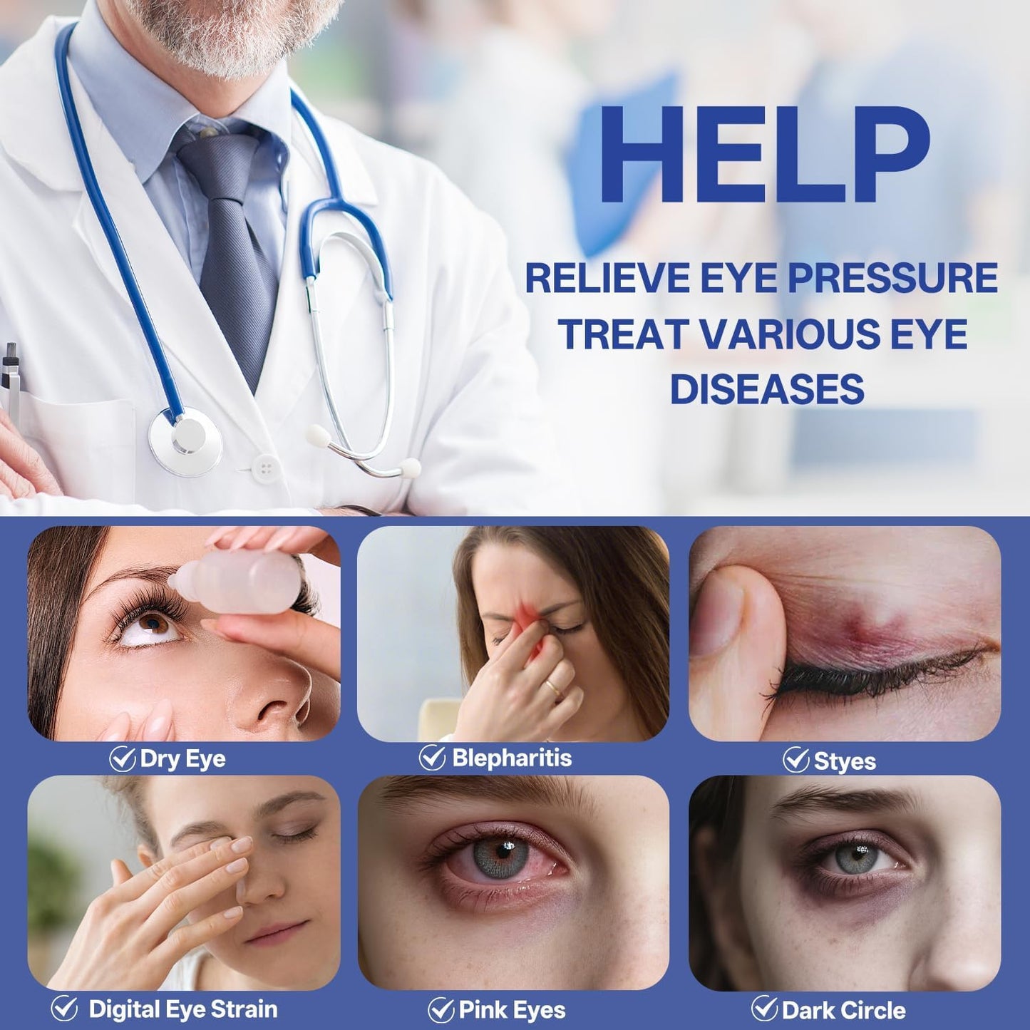 Graphene Heated Eye Mask for Dry Eyes - Rechargeable Wireless Sleep Mask with 3 Heat Levels & Auto-Off, Moist Heat Compress for Stye