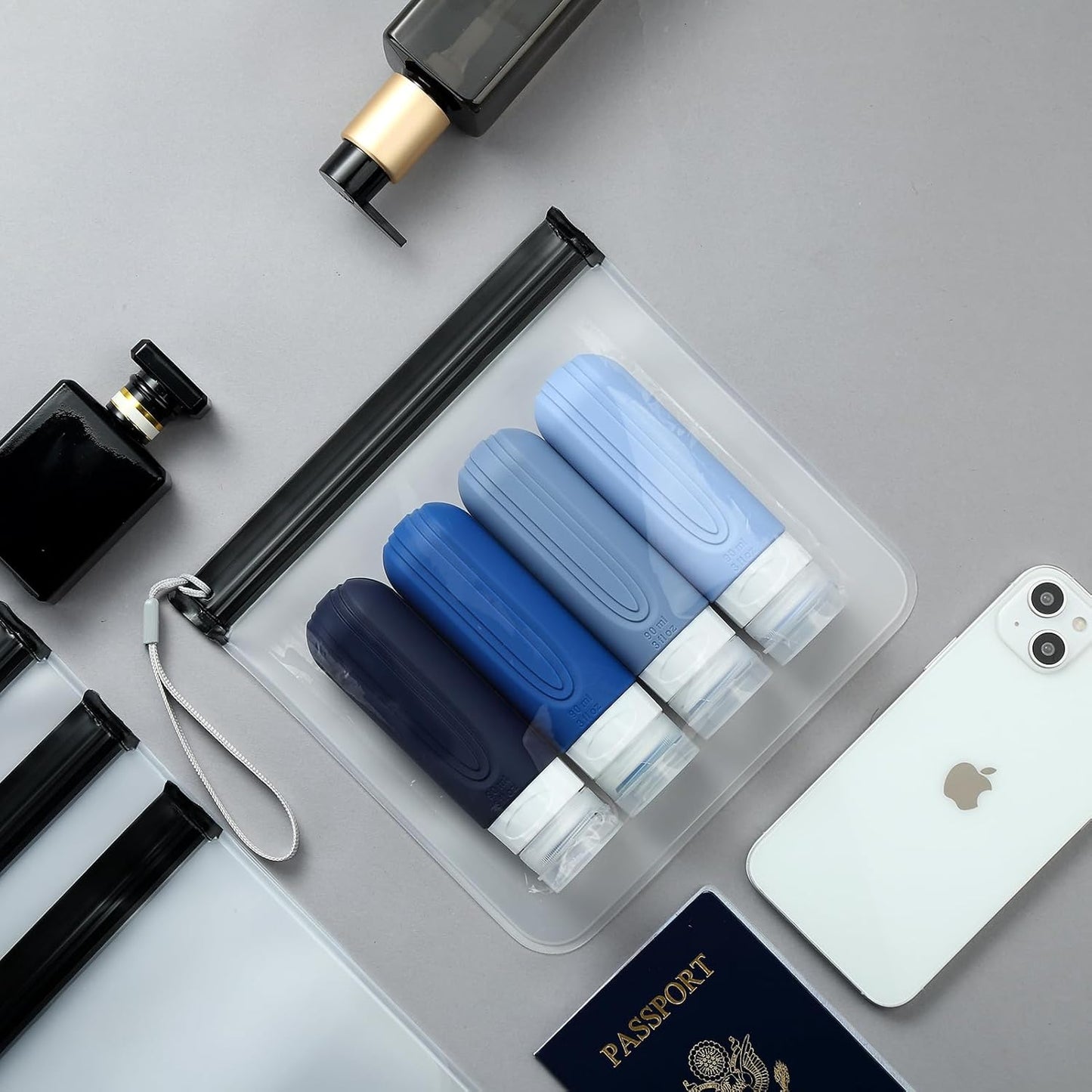 Clear Toiletry Bag, 4 Pack TSA Approved Security Travel Toiletry Bag Carry on Travel Accessories Bag Airport Airline Quart Size Bags Water Repellent Makeup Cosmetic Bag for Women