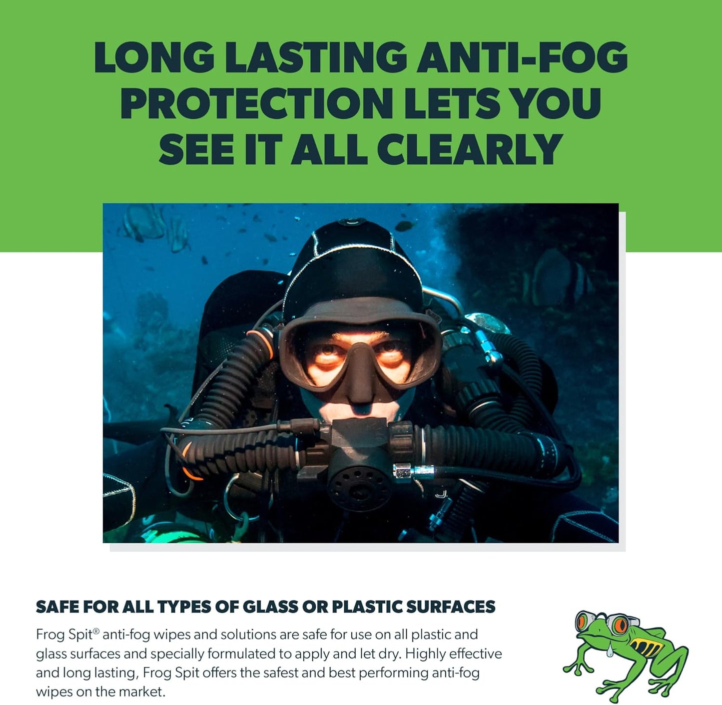 Frog Spit Pre-Moistened Anti-Fog Wipes | 6-Pack | Individually Packaged Travel Anti Fog Wipes for Glasses, Goggles, Face Masks, Helmets, Face Shields
