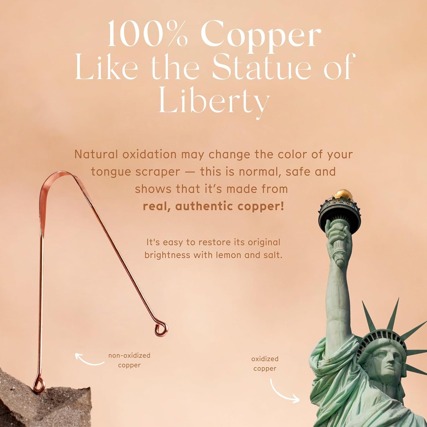 Arista Copper Tongue Scraper for Adults & Kids – 100% Pure Copper Tongue Cleaner – Extreme Bad Breath Treatment for Adults, Oral Detox & Hygiene – 1 Pack with Travel Pouch