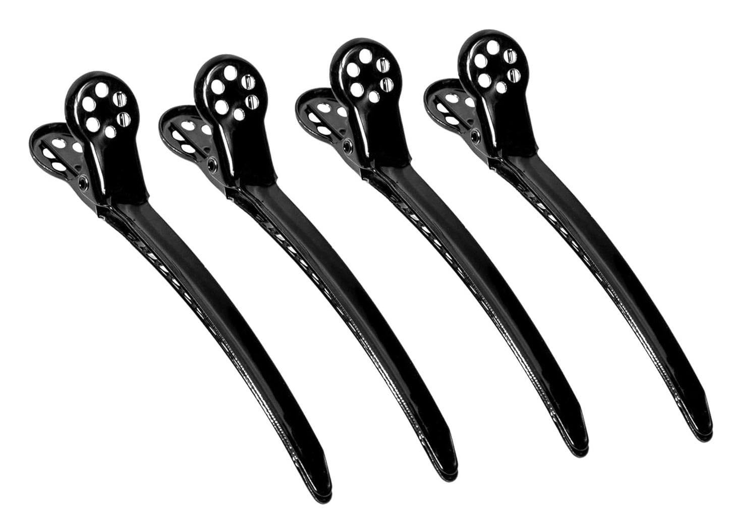 Framar Black Tight Tension Clips For Hair - Set of 4 Professional Hair Clips – Metal Hair Clips for Styling, Stylist Supplies, Hairclips, Hairstylist Essentials - Extra Tight & Durable