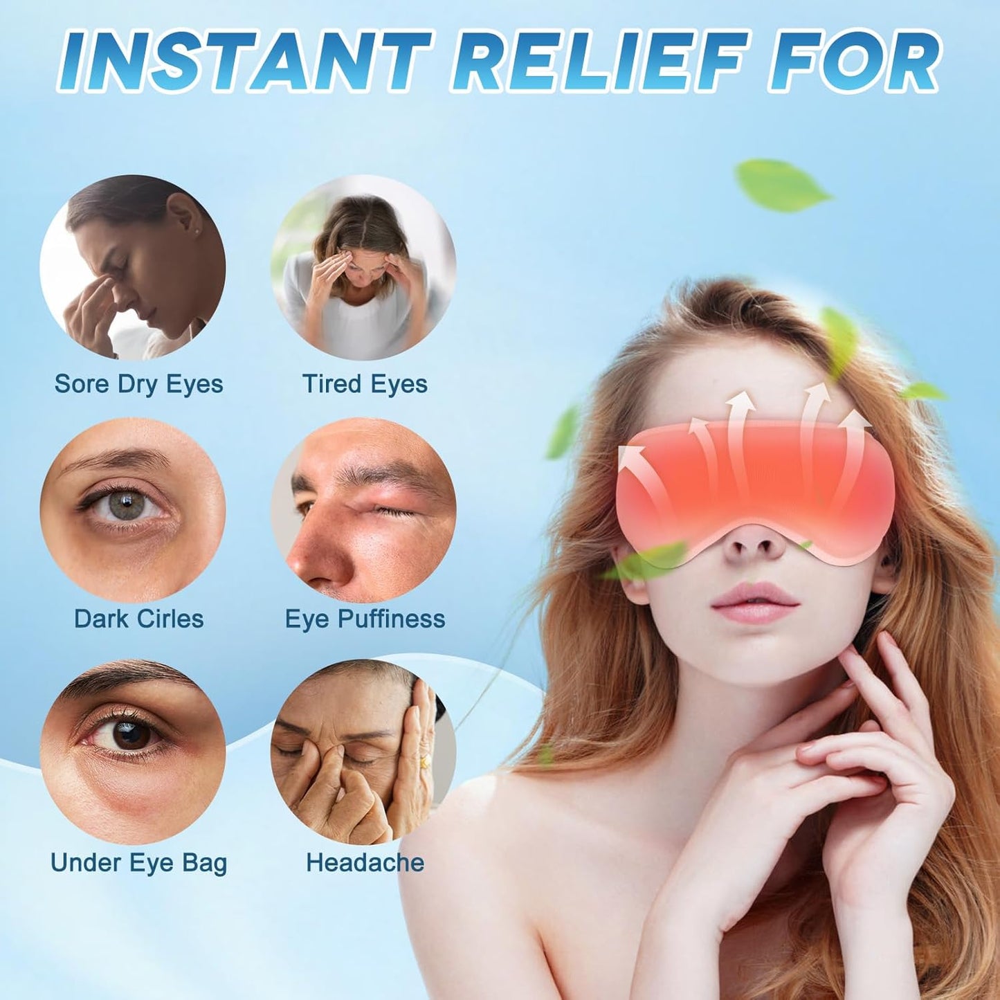 2Pack Gel Cooling Eye Mask, Reusable Cold Eye Masks for Sleep Hot&Cold Therapy Compress Ice Pads for Puffiness, Dark Circles, Dry Eyes, Headaches, Stress Relief (Pink/Grey)