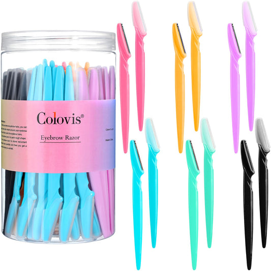 Eyebrow Razor for Women, 110 Dermaplaning Tool Face Shavers for Women Multipurpose Face Hair eyebrow Trimmer boby Hair Removal for Men with Protective Cover, 6 Colors