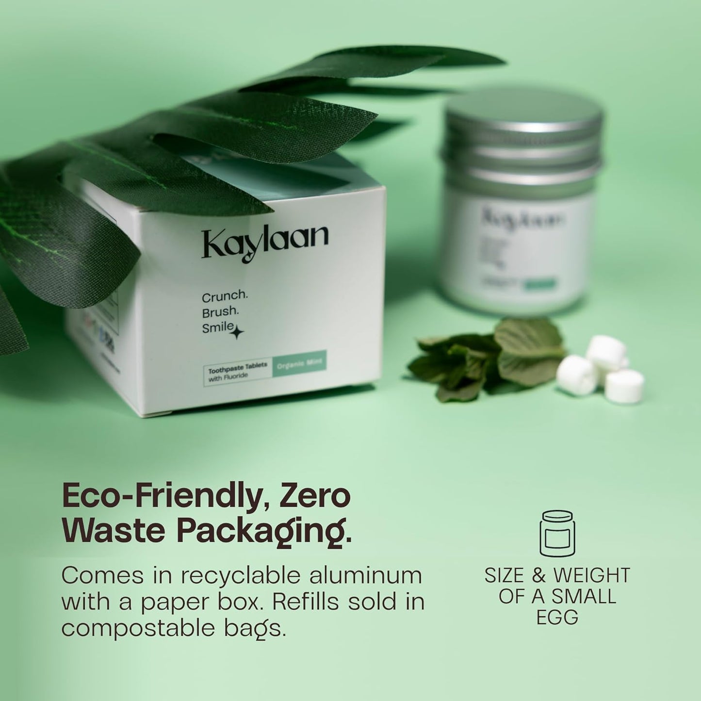 Toothpaste Tablets with Fluoride & Xylitol | Whitening, Sensitivity Relief & Enamel Remineralization | Chewable, Plastic-Free, Travel-Friendly - Mint, 180 Count (2 x 90), Made in USA