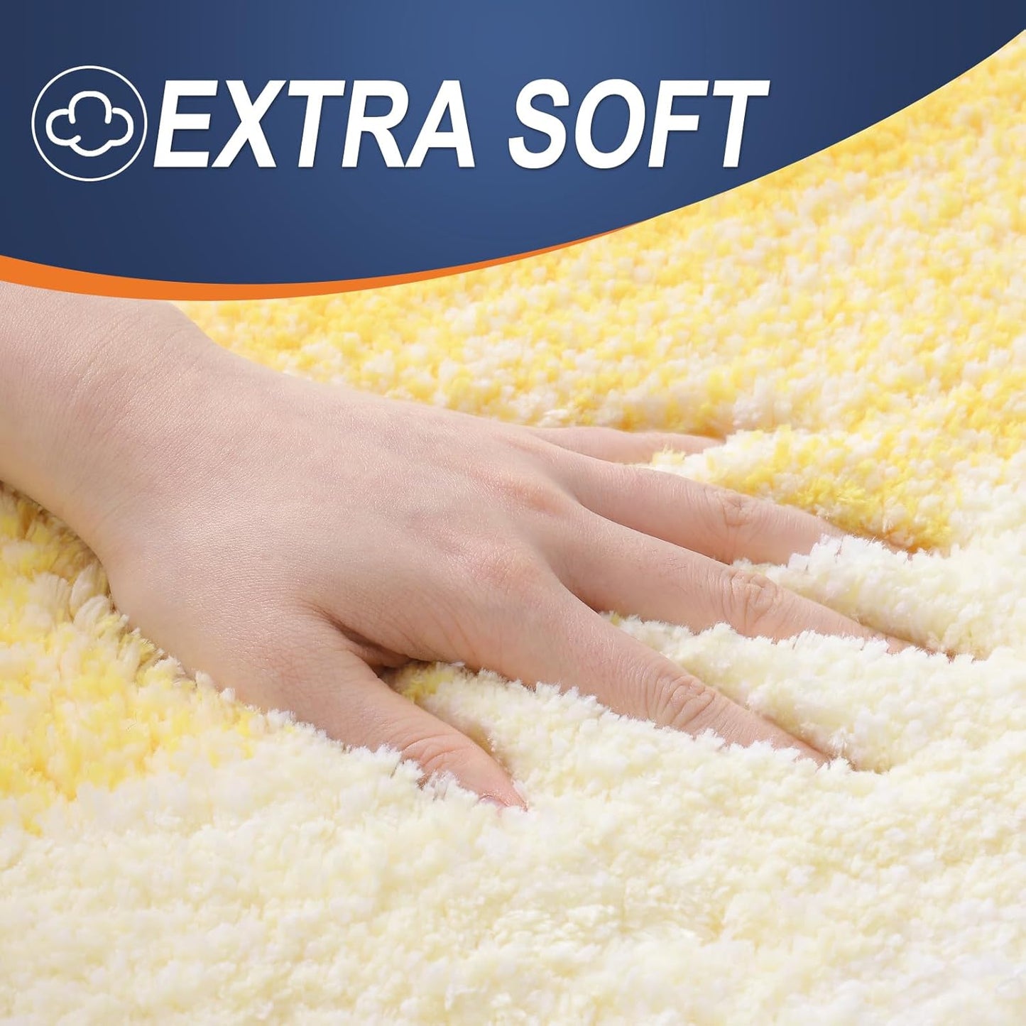 OLANLY Bathroom Runner Rugs 70x24, Extra Soft Absorbent Microfiber Bath Rugs, Rubber Backing, Quick Dry, Machine Washable Bath Mats for Bathroom Floor, Tub and Shower, Home Decor Accessories, Yellow