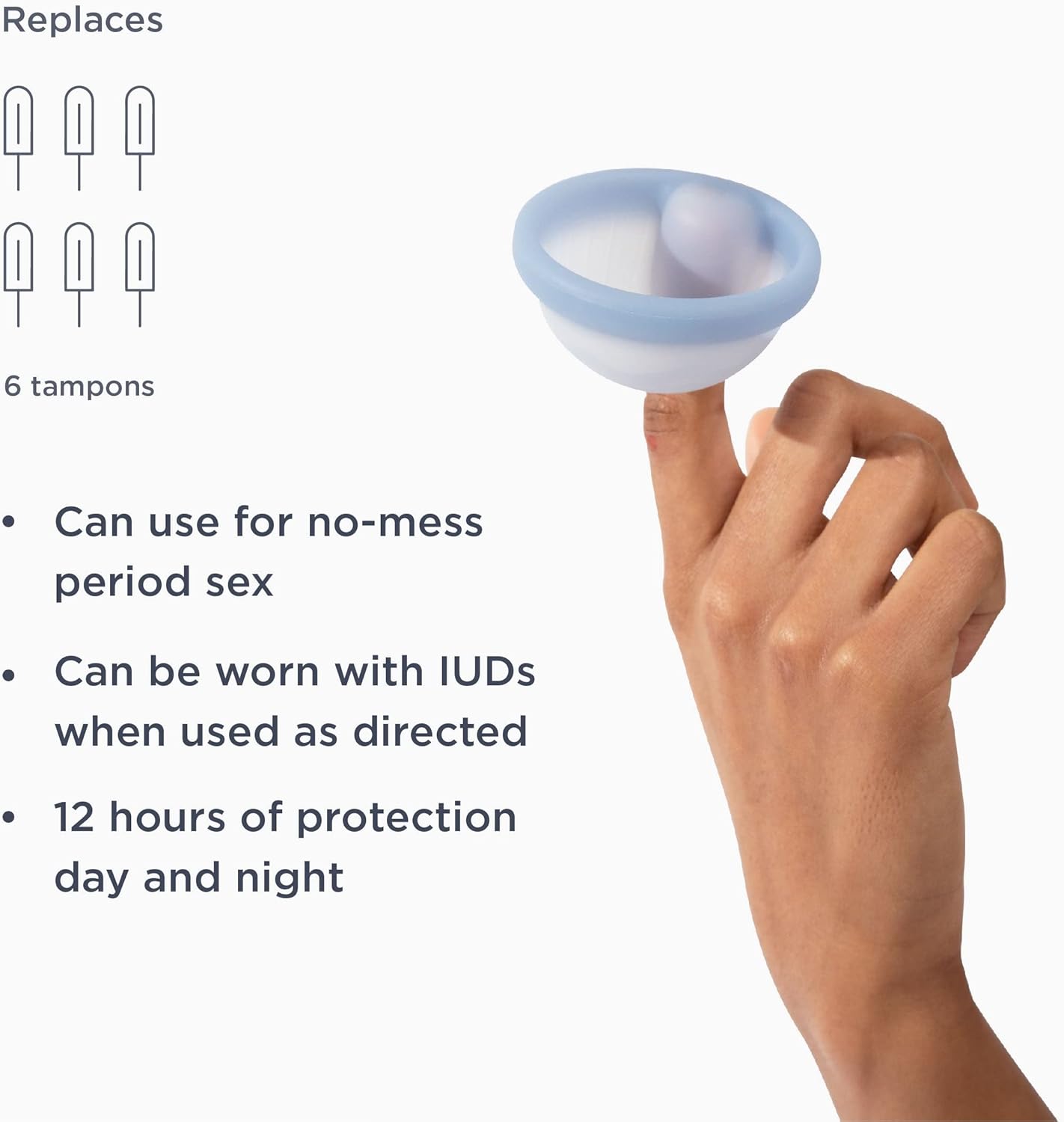 Saalt Menstrual Disc - Soft, Flexible, Reusable Medical-Grade Silicone - Wear 12 Hours - Removal Notch - Two Sizes - Menstrual Cup or Tampon Alternative - Made in USA - Lasts 10 Years (Blue, Regular)