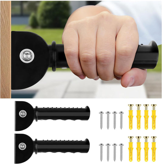 Flip Up Grab Bar for Wall,Door Assistant Support Grip Handle,Doorway Flip Assist Handle for Elderly,Supports Up to 300lbs (Dark Black 2pcs)