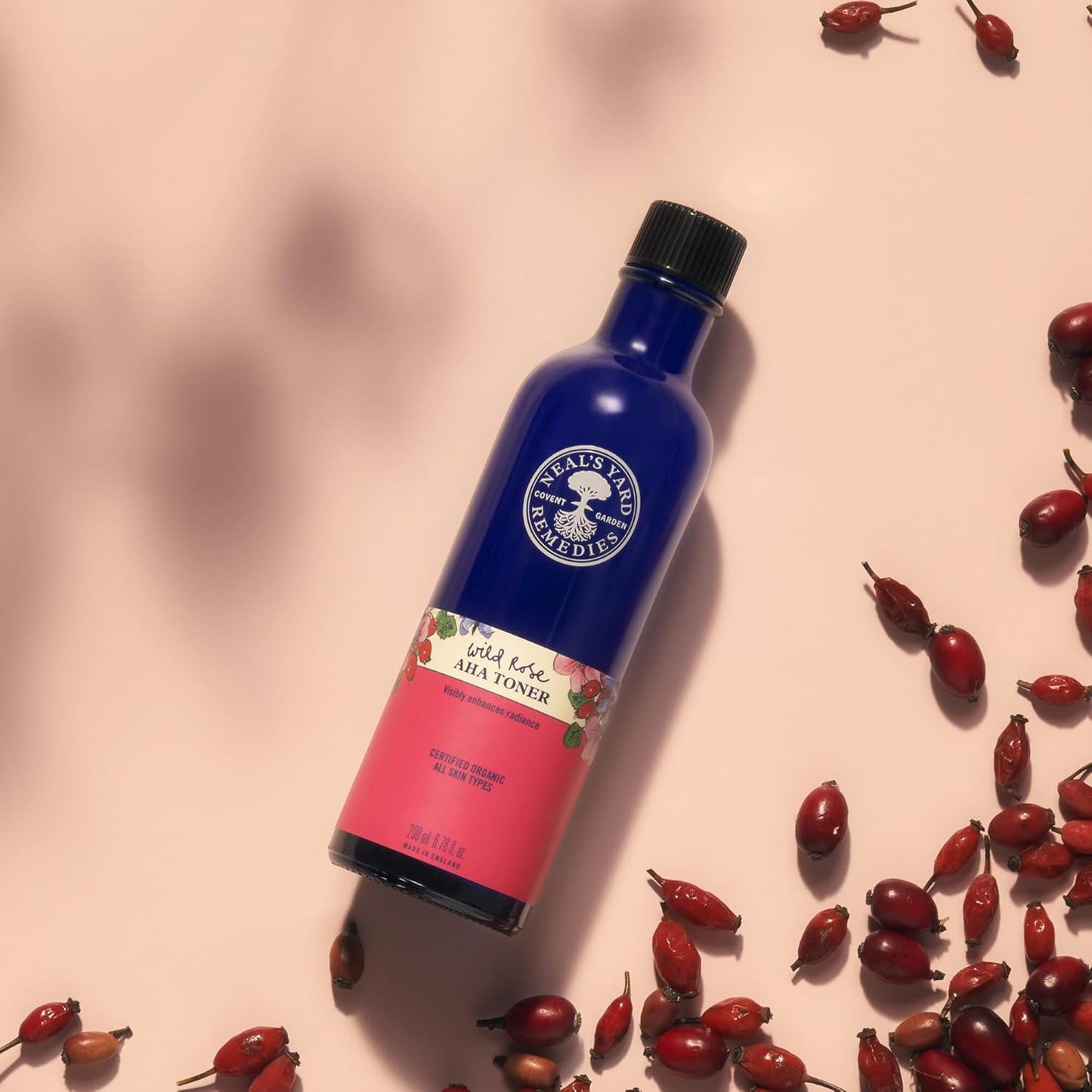 Neal's Yard Wild Rose AHA Toner, Hydrates, Renews & Refines, Gentle & Effective for Sensitive Skin, Vegan Approved & Cruelty-Free, 200mL