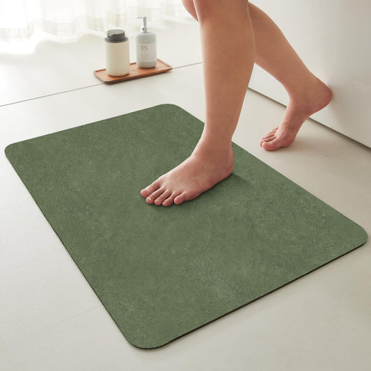 Bathroom Mat Quick Dry, Bathroom Rugs Non Slip Washable Thin Absorbent Bath Mat Fits Under Door Bathroom Floor Mat Perfect for Bath, Shower, or Sink 20"x30" Sage Green