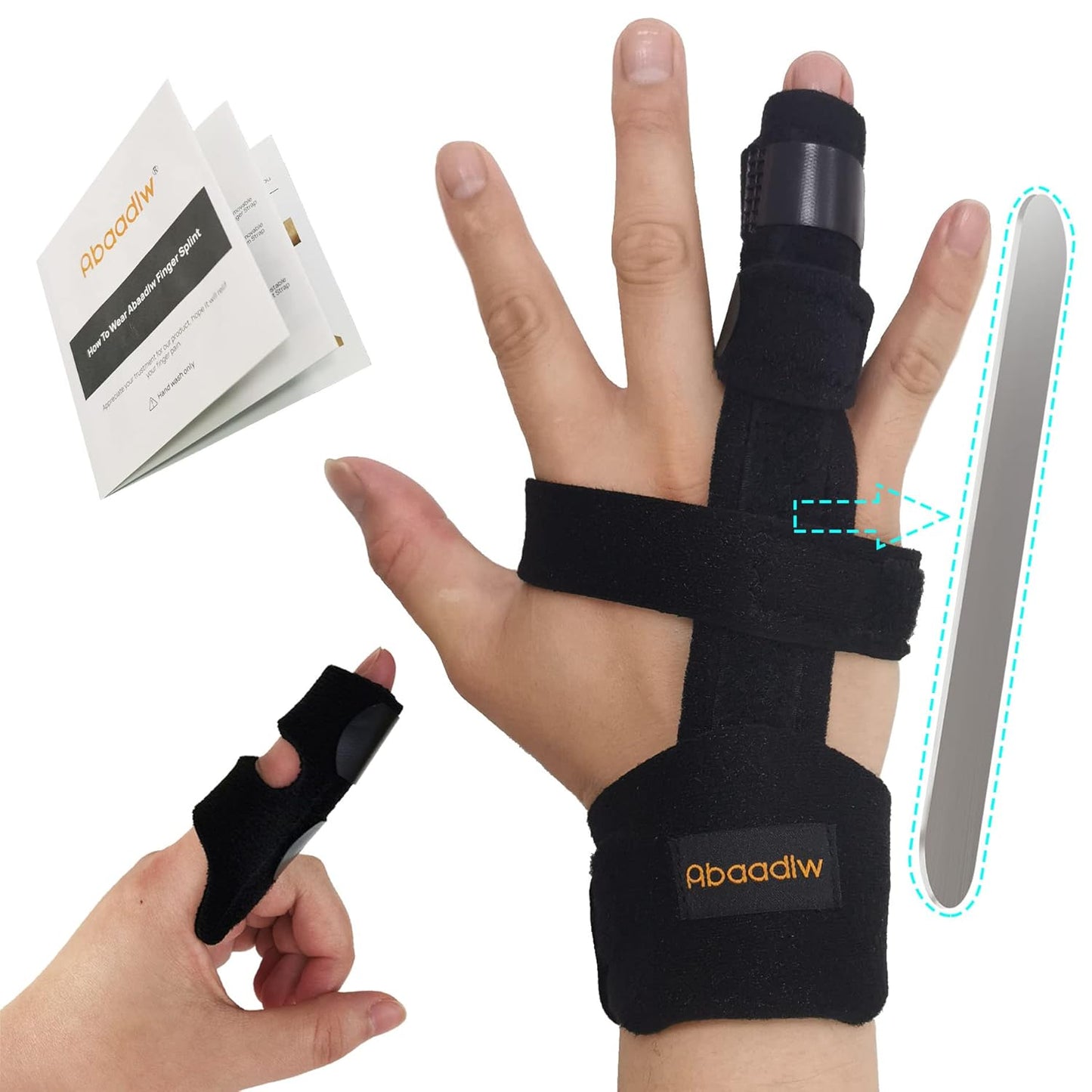 Trigger Finger Splint 2 Pcs, Adjustable Index Finger Splint, Finger Splint Middle Finger, Ring Finger Splint, Pinky Finger Splint,Hand Brace