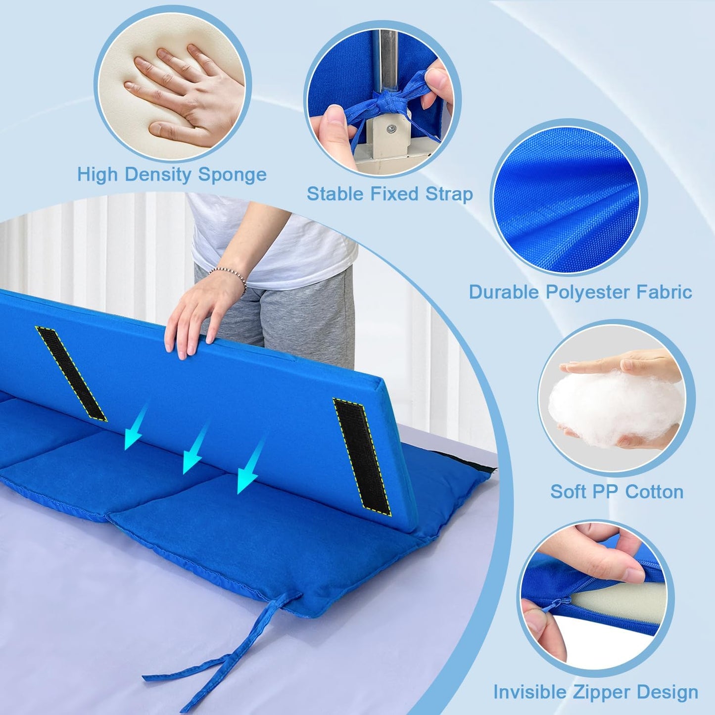 Bed Rail Pads, Hospital Bed Rail Covers, Bed Bumpers Adults Padding, Bed Side Rails Padded, Bed Railing Foam Pads, Bed Rail Cover for Elderly Safety