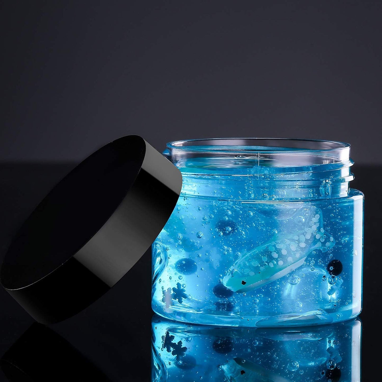 SATINIOR 12 Pack 2 oz Plastic Container Jars with Lids Round Clear Travel Cosmetic Container Slime Jars for Toiletries, Lotion, Cream, Ointments, Makeup, Rhinestone, Samples, Kitchen Storage(Black)