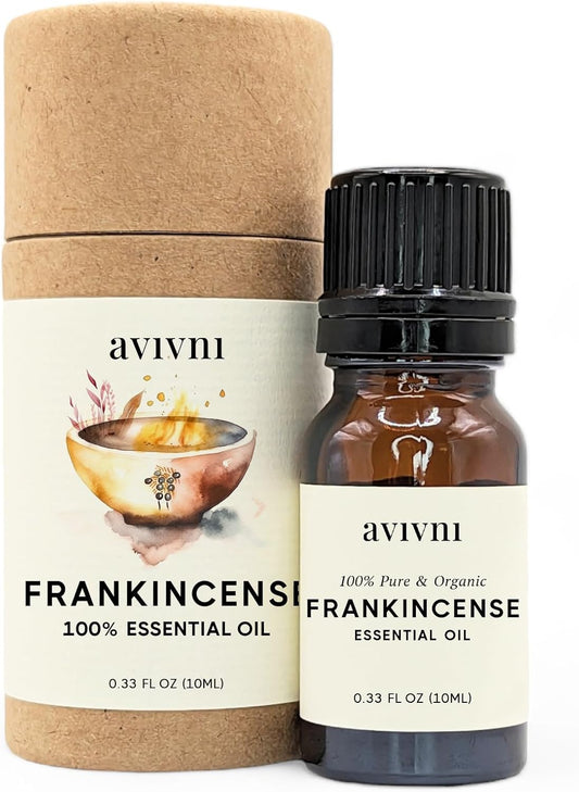 Avivni Frankincense Essential Oil - 100% Pure & Natural, Undiluted for Aromatherapy, Hair, Muscle, Diffuser (0.33oz - 10ml)