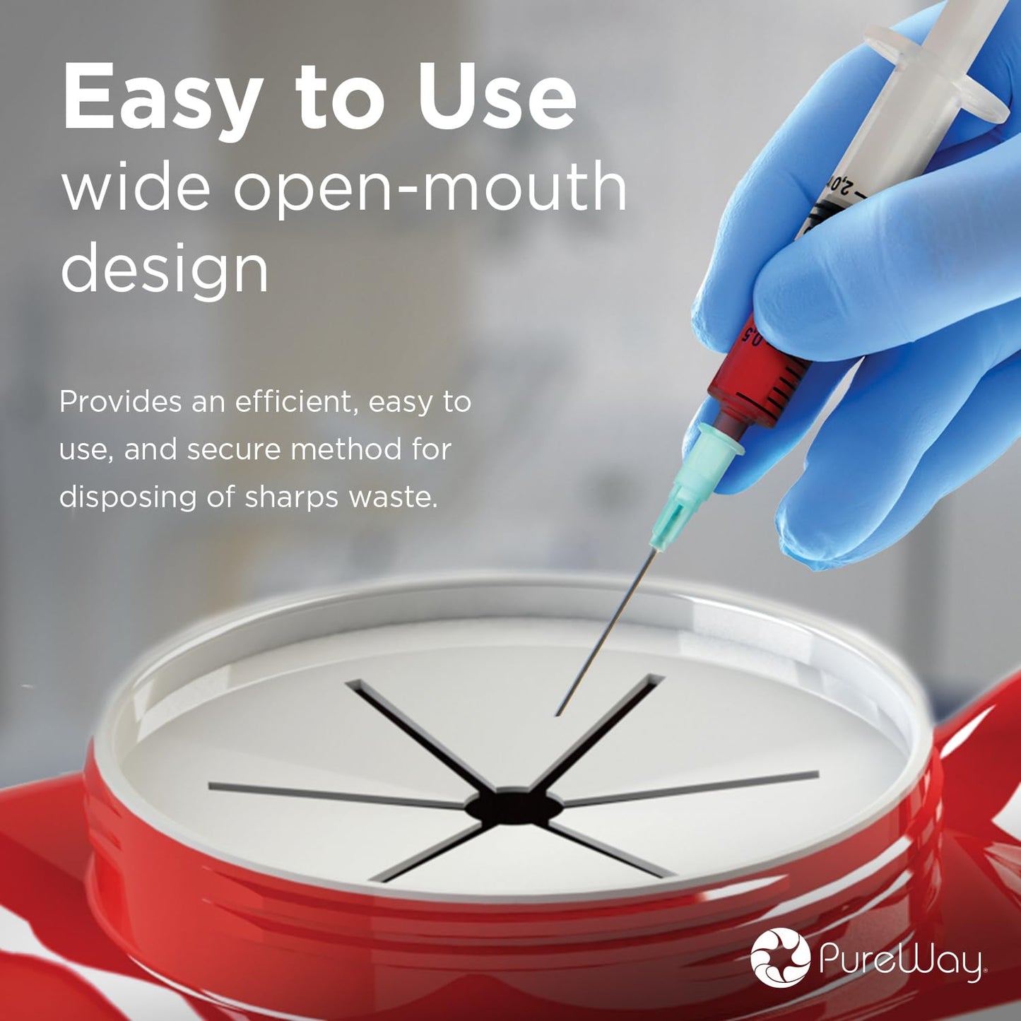 MailBack 3 Gallon PureWay Sharps Container Disposal System - [PrePaid Return Label Included] for Home, Travel, Professional, and Personal Use