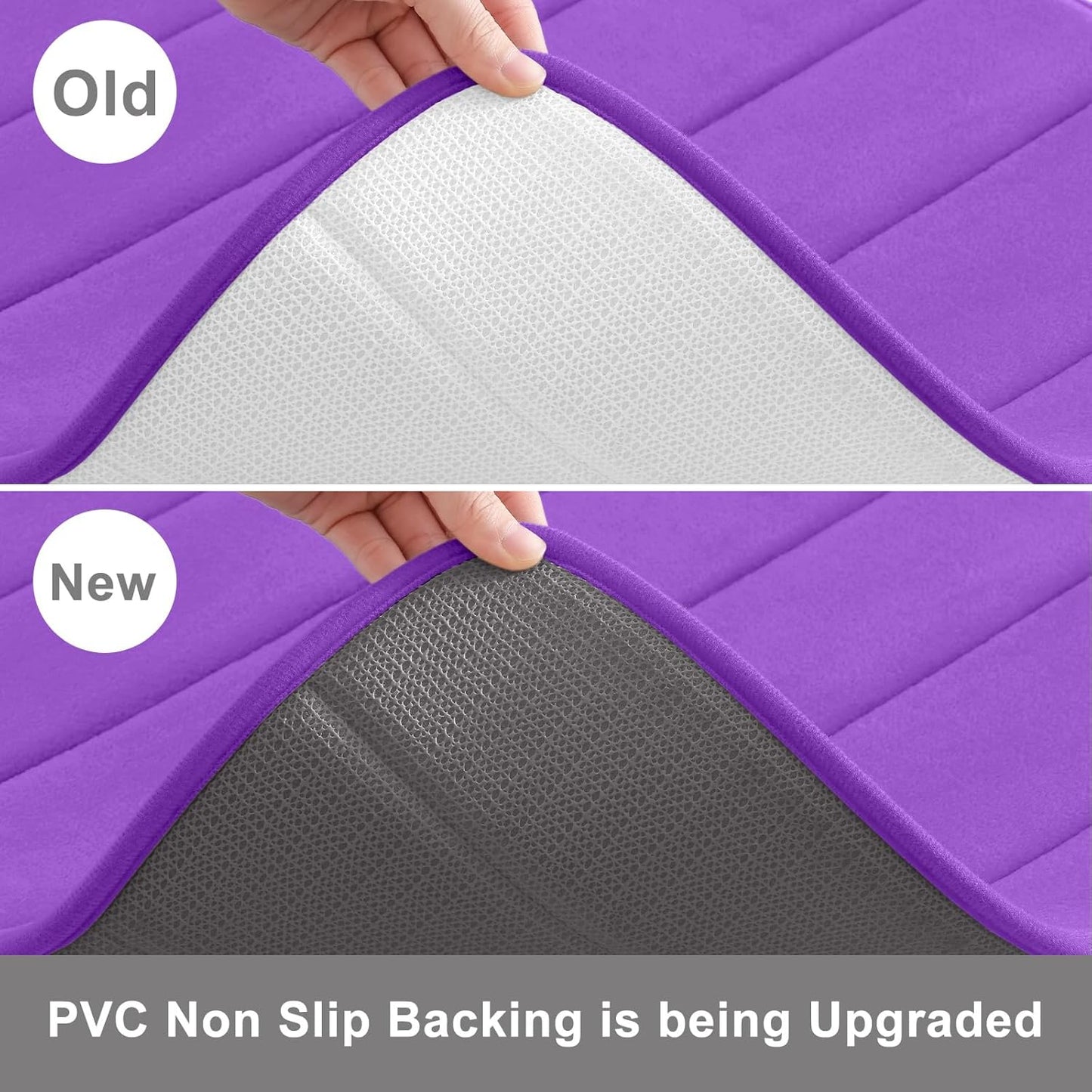 Buganda Memory Foam Bath Mat, 60" x 24", Ultra Soft and Non-Slip Bathroom Rugs, Water Absorbent and Machine Washable Bath Rug Runner for Bathroom, Shower, and Tub, Purple