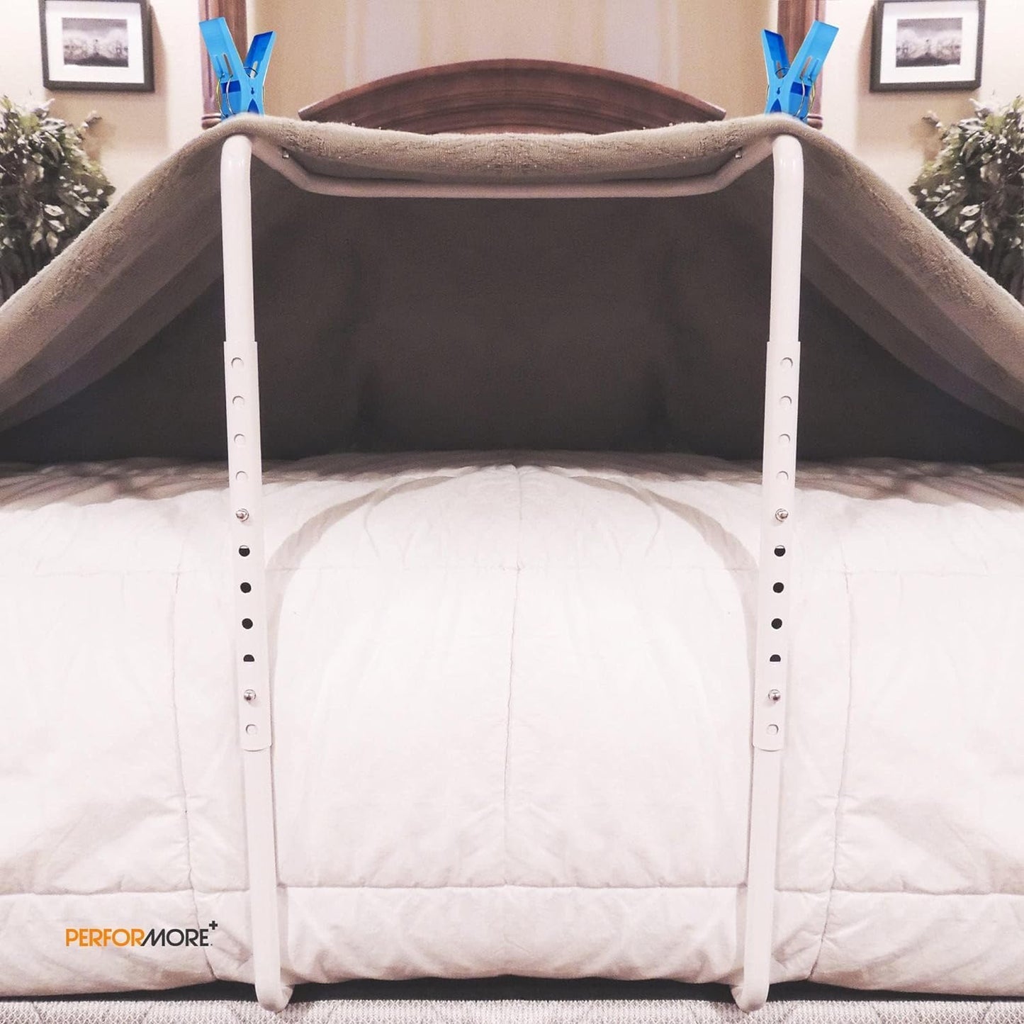 Adjustable Blanket Lifter/Support with Bed Support (Height of 23"–31") and 2 Clips(Random Color), Heavy Duty Steel, Ideal for Arthritis Relief, Restless Legs, Foot Cramping, Surgery Recovery