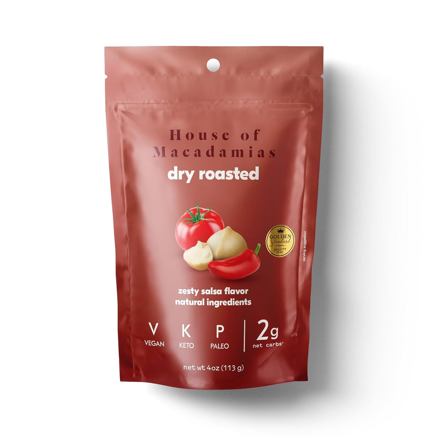 House of Macadamias Premium Seasoned Macadamia Nuts, Zesty Salsa, Zero Sugar, Bulk Nuts, Keto, Vegan, Paleo, All Natural, Dairy Free, Healthy Snack, 6 x 4oz