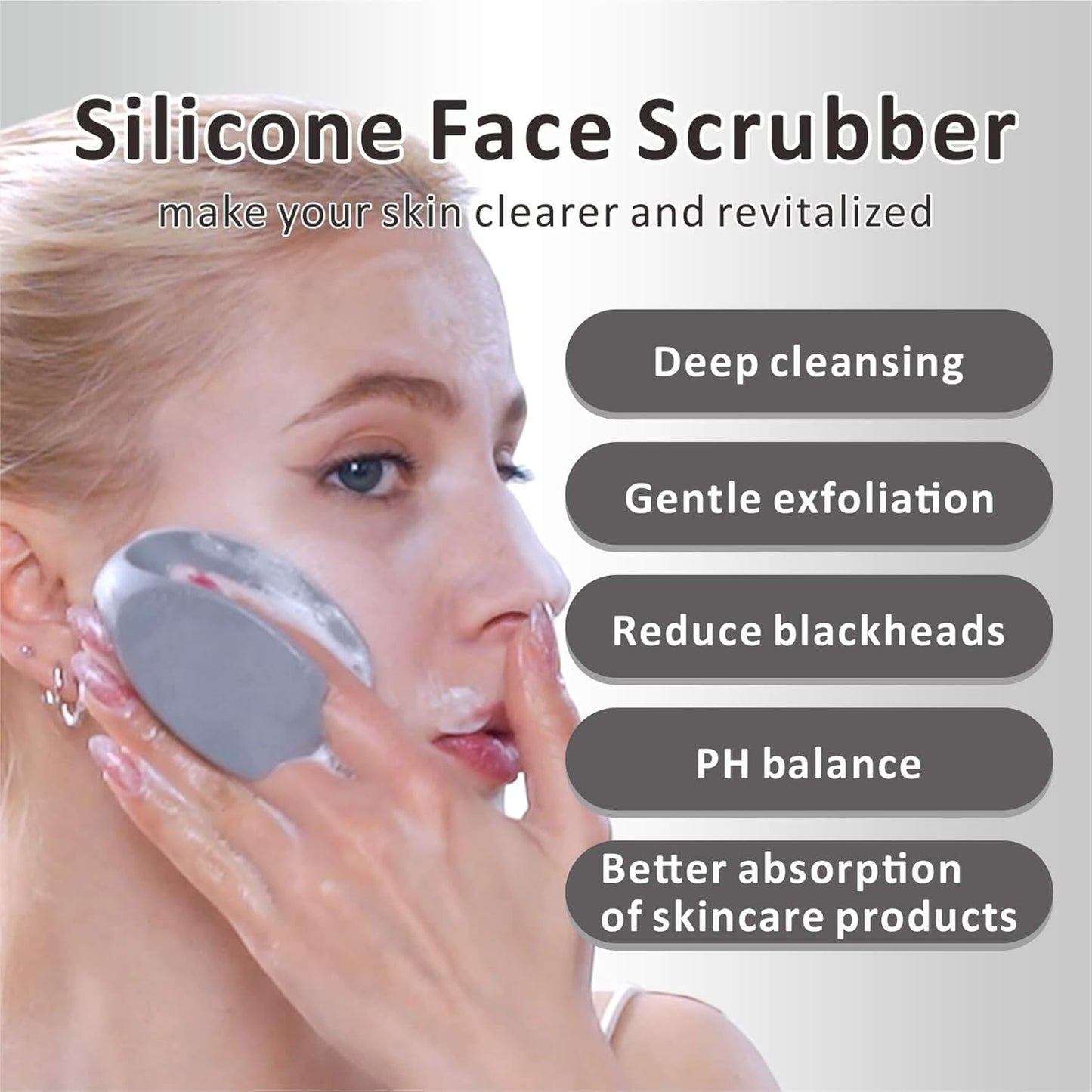 Silicone Face Scrubber,2 Pack Face Scrubber for Women Men, Manual Face Exfoliator Brushes Scrubber,Facial Cleansing Brush for Exfoliating Blackhead Remover Acne Pore Cleansing Massaging