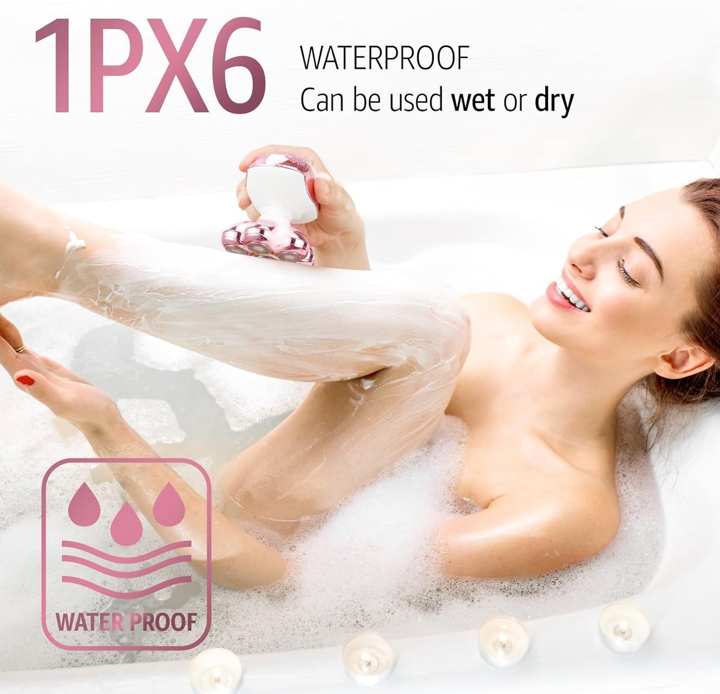 SHPAVVER Electric Razors for Women Legs: Rechargeable Body Shaver - Waterproof Wet Dry Hair Remover - Trimmer for Lady Face Underarms Pubic