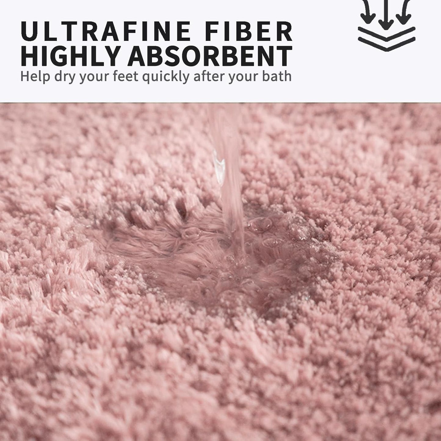 FIFU Bathroom Rugs 20" W x 32" L, Bath Mat for Bathroom, Bedroom, Laundry Room & Kitchen, Non-Slip Rubber Latex Backing, Extra Soft and Absorbent Microfiber Carpet, Machine Washable Rug, Pink