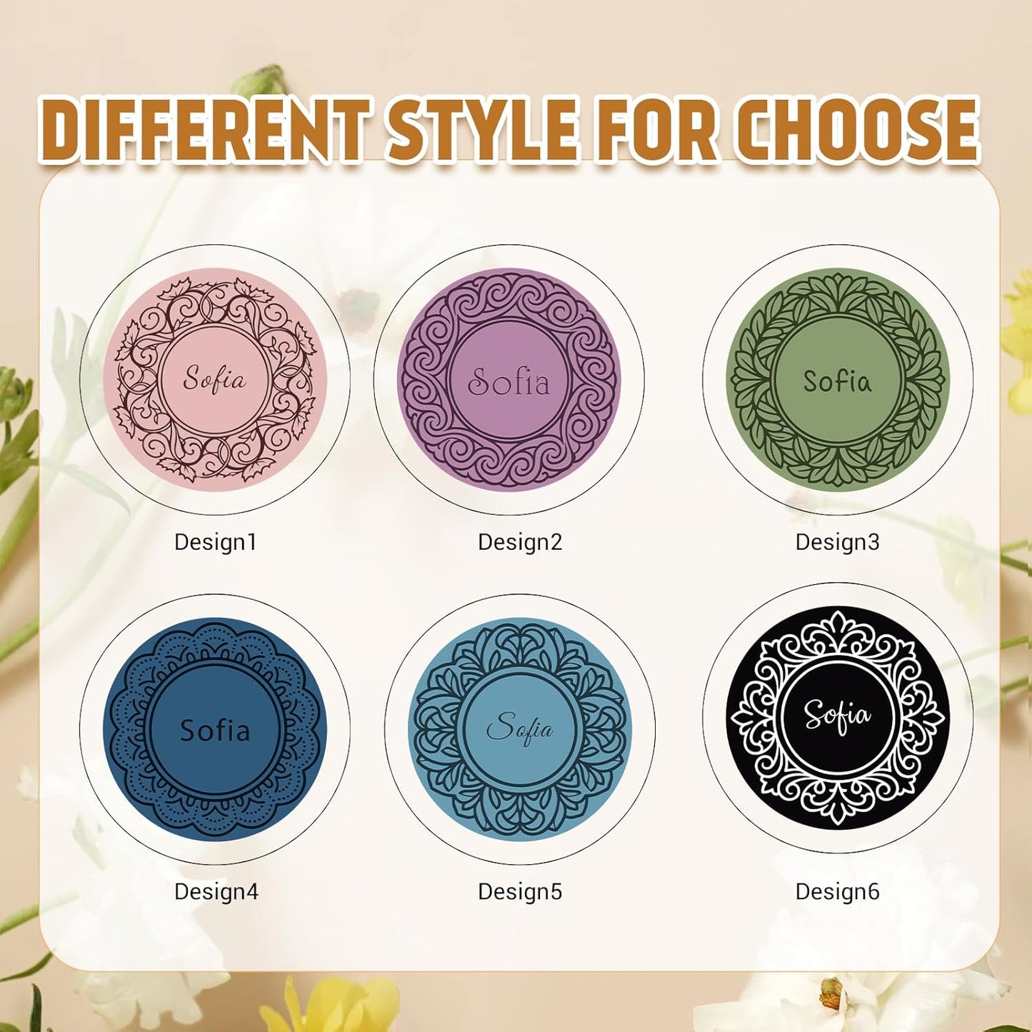 Custom Compact Mirror with Name - Personalized Flip Makeup Travel Pocket Mirror Gift for Women Bridesmaids Wedding Birthday (Beautiful Line)