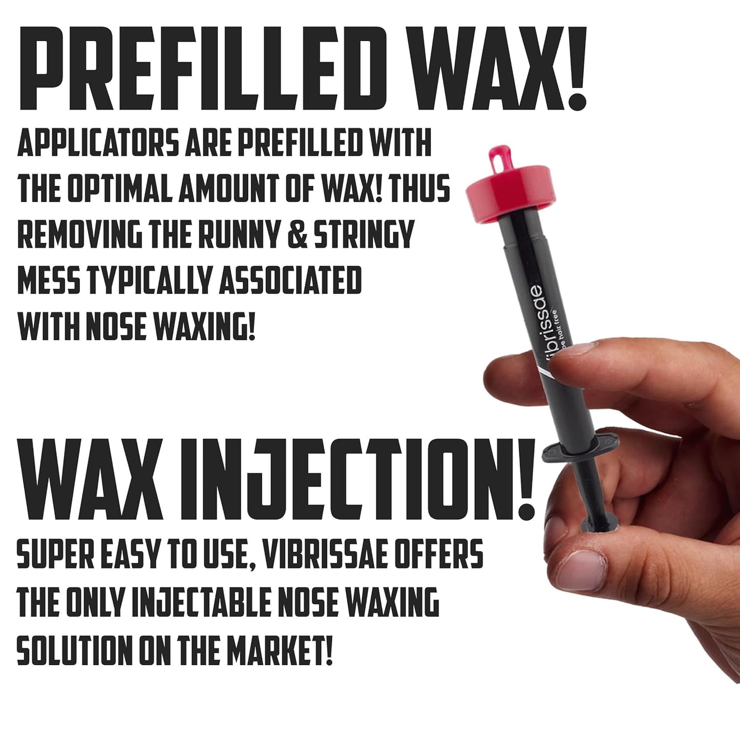 Easy Inject Nose Waxing | Just Inject - Let Set - Pull | Fast & Effective Hair Removal | No-Mess | No-Leaks | Prefilled Wax Applicators | Multiple Patents Pending