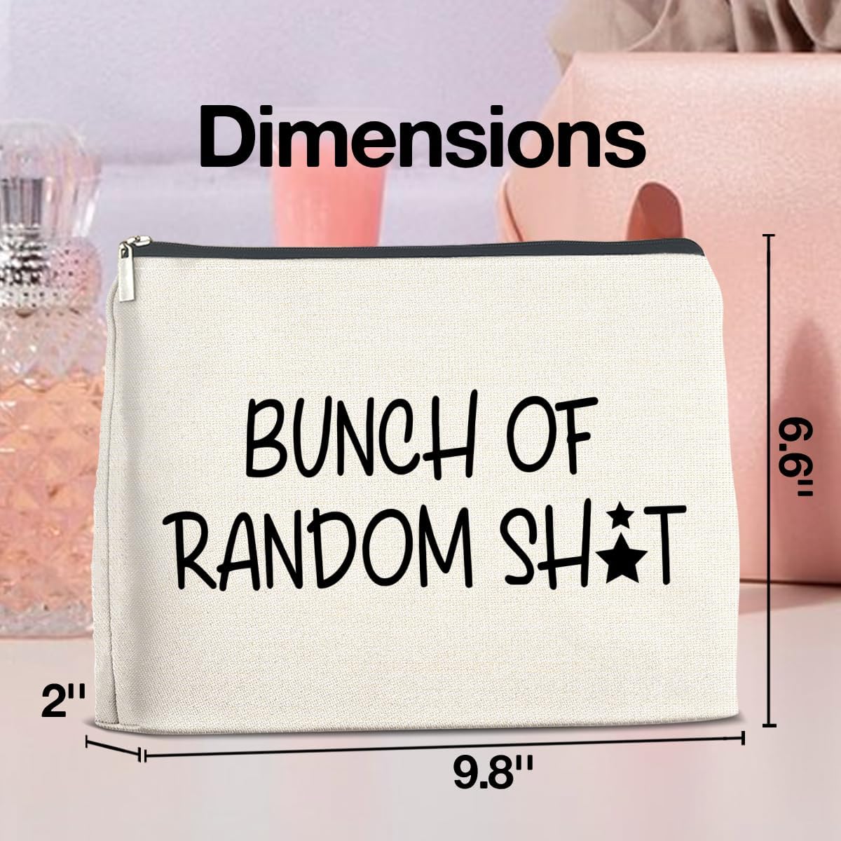Humorous Bunch of Random Makeup Bag Gifts for Women Humor Cosmetic Bag Zipper Pouch Travel