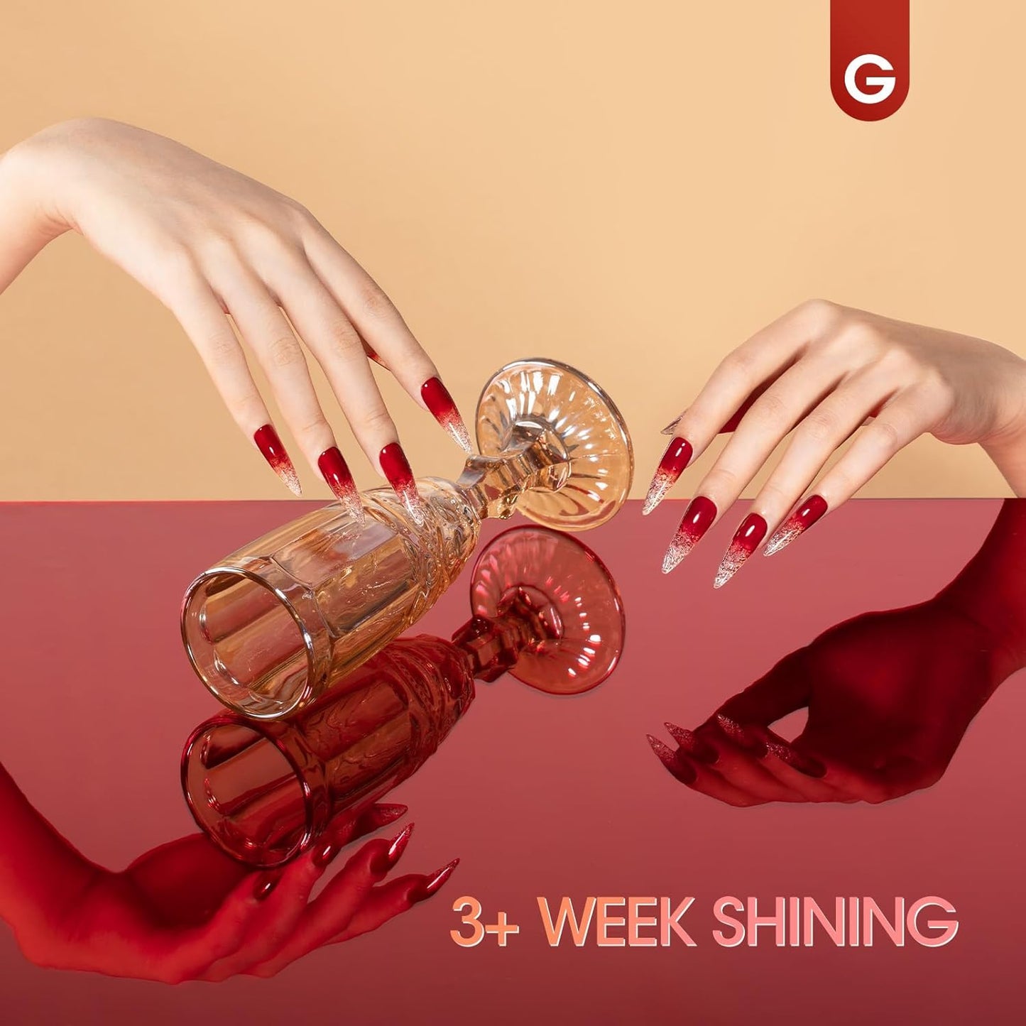 GELLEN Jelly Nail Polish Gel, Sheer Glass Gel Polish Bright Neon Red Brown Clear 6 Colors Set for Natural Acrylic Nails Salon Home, No Wipe, Soak Off, Chip Resistant, Non-toxic