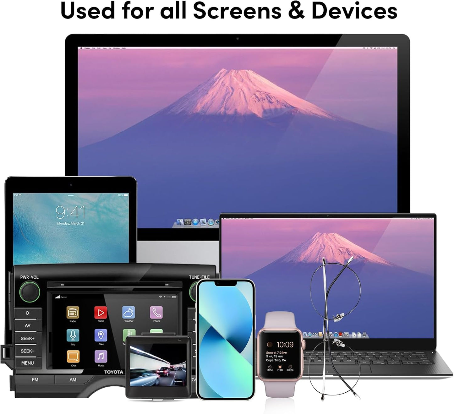 Fingerprint Proof Screen Cleaner,3 in 1Touchscreen Mist Cleaner Spray Wipe Cleaner,Safe for All Phones, Computer, Laptop, Tablet and Car Screen